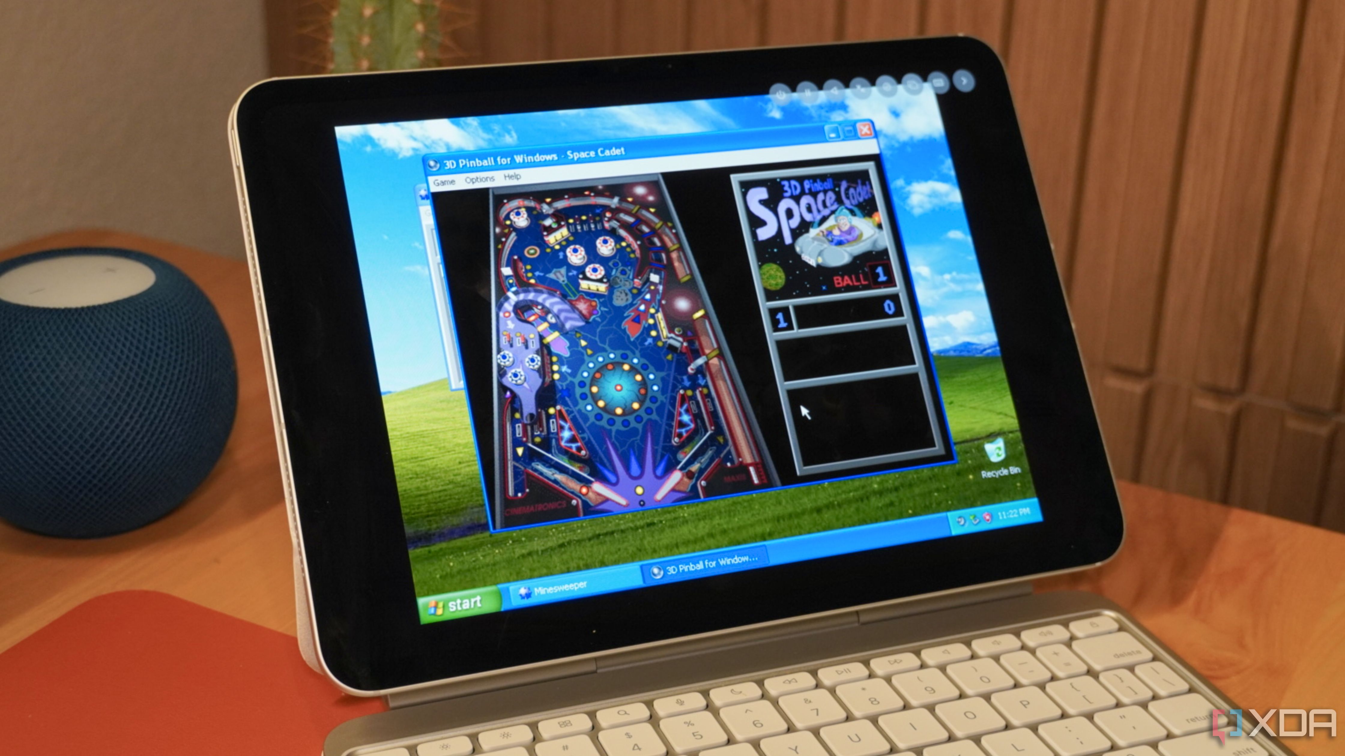 Pinball on a Windows XP iPad.