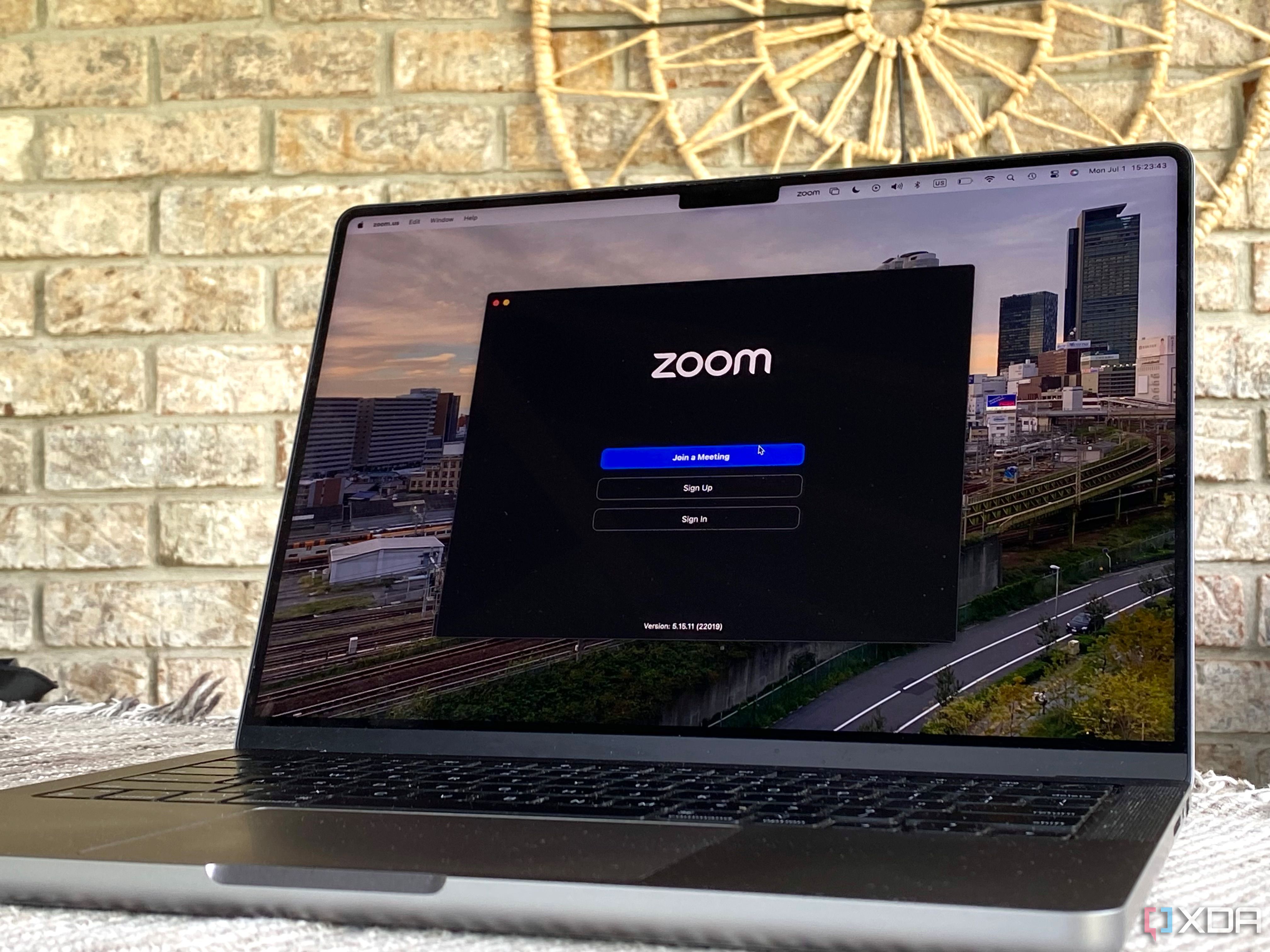 Aplicación Zoom en una MacBook