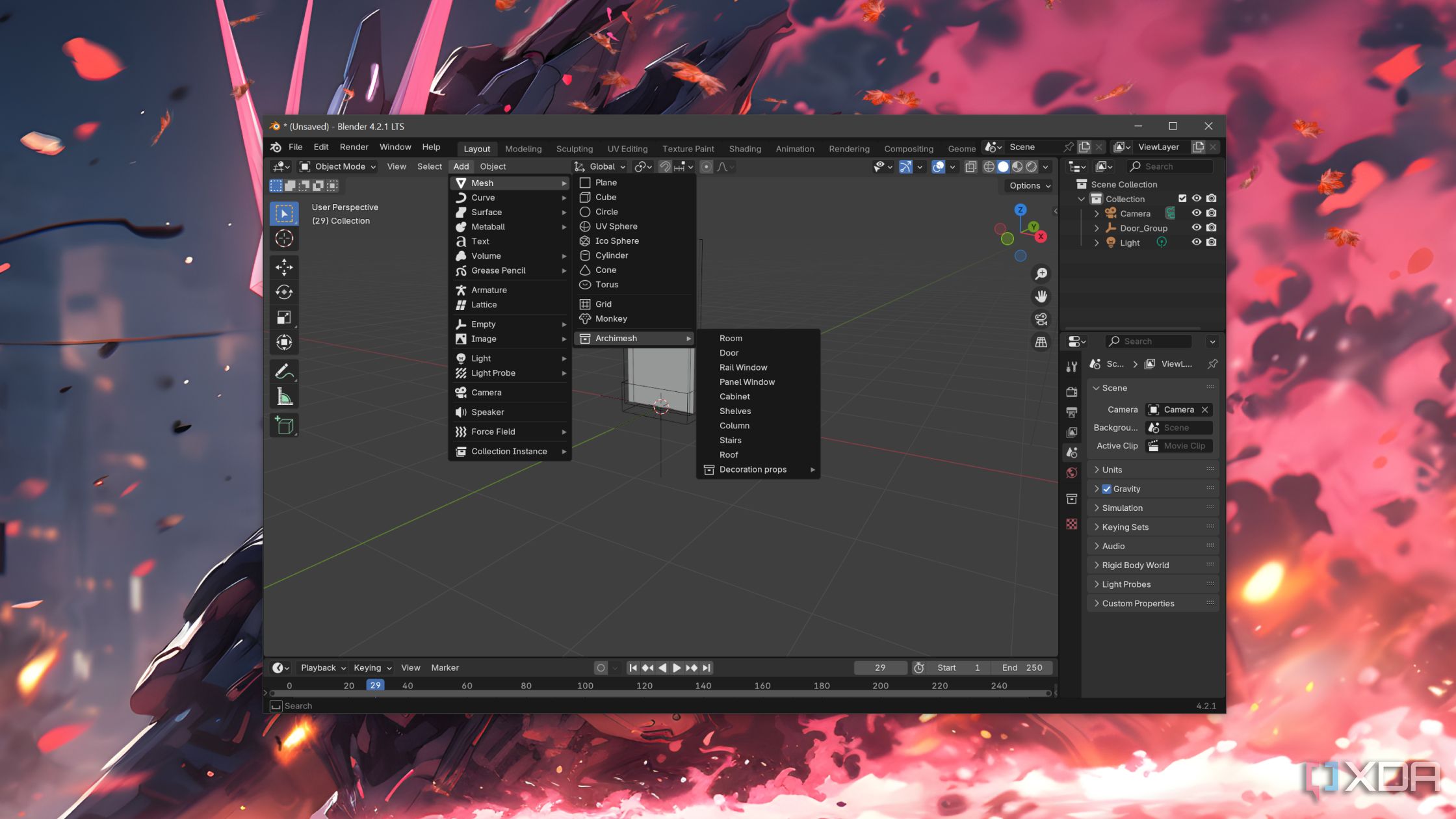 Using the Archimesh extension in Blender