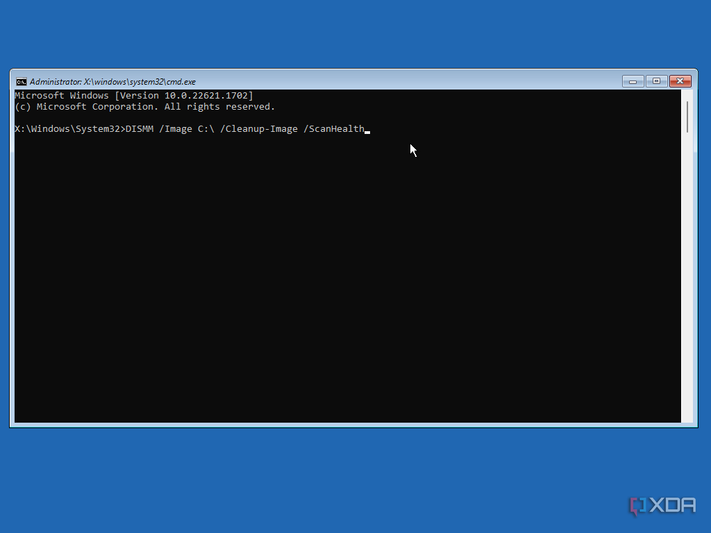 Command prompt DISM advanced repair