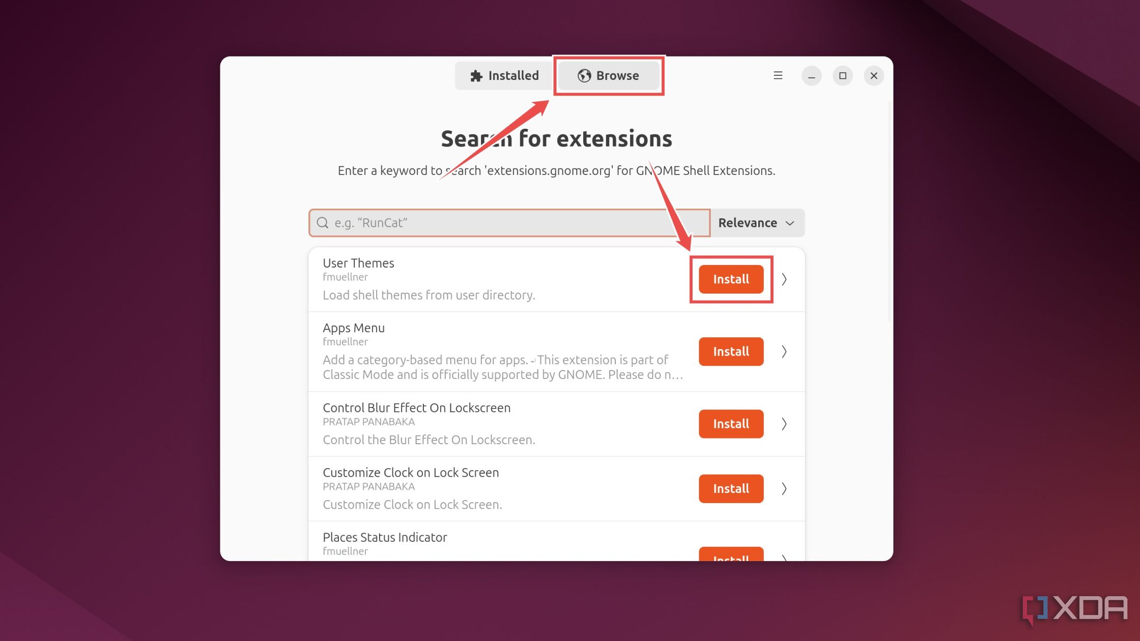 Instalación de temas de usuario a través del administrador de extensiones en Ubuntu