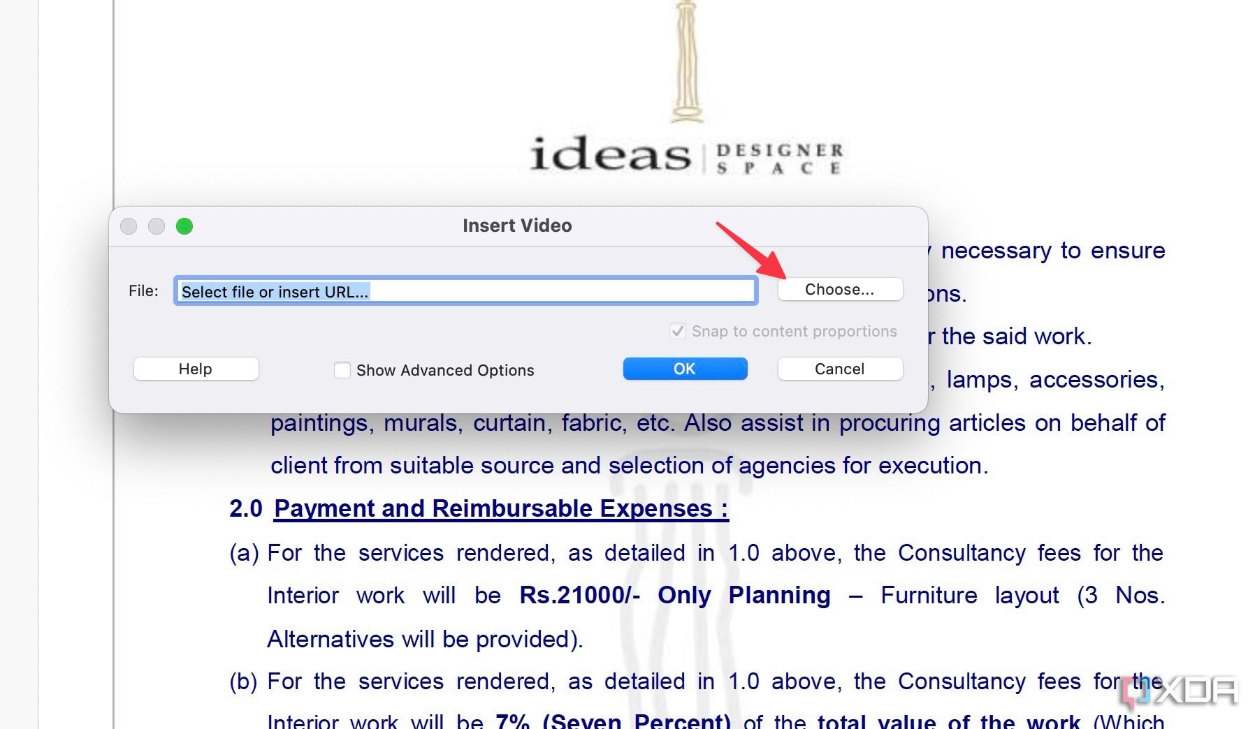 Select a video file in Adobe Acrobat