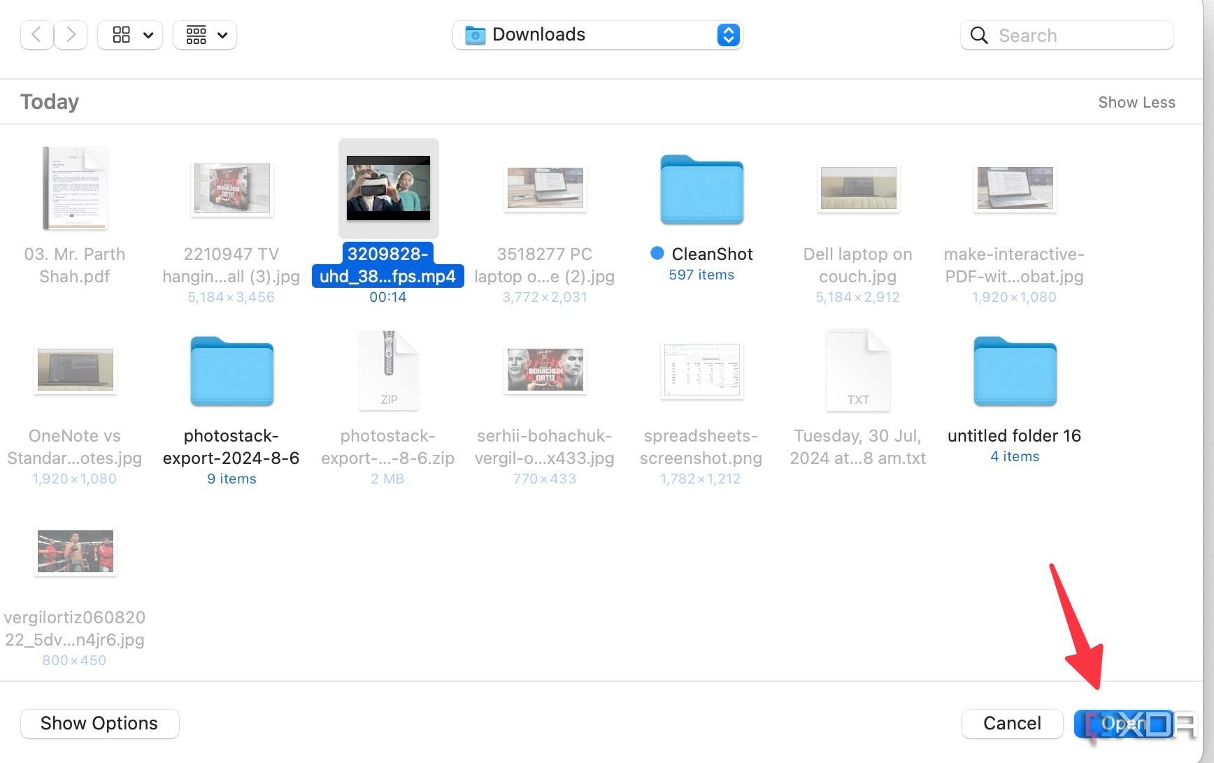 Select a video file in Adobe Acrobat