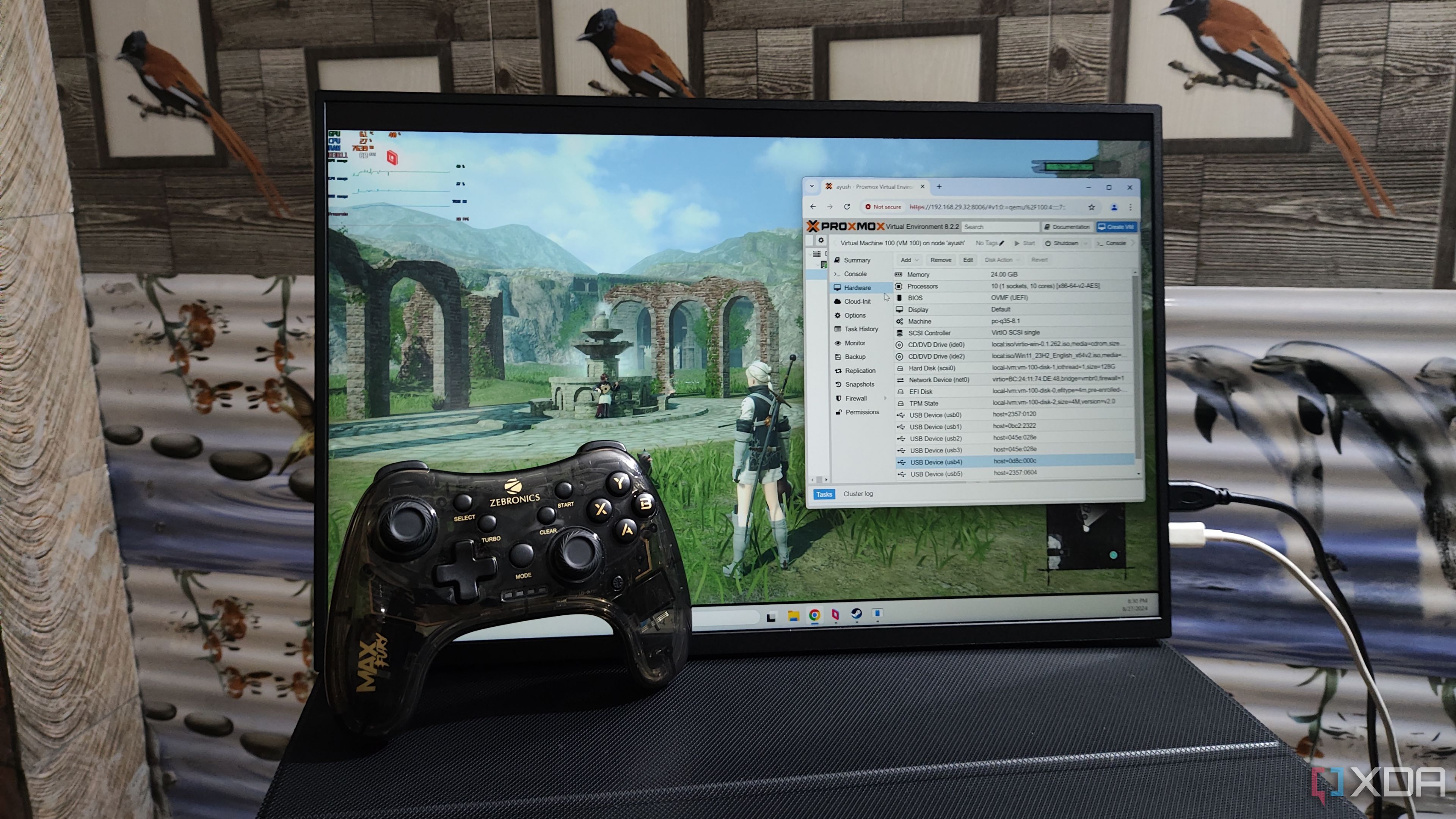 Nier Replicant se ejecuta en una máquina virtual Proxmox con Windows 11 y Parsec lo transmite a una PC cliente