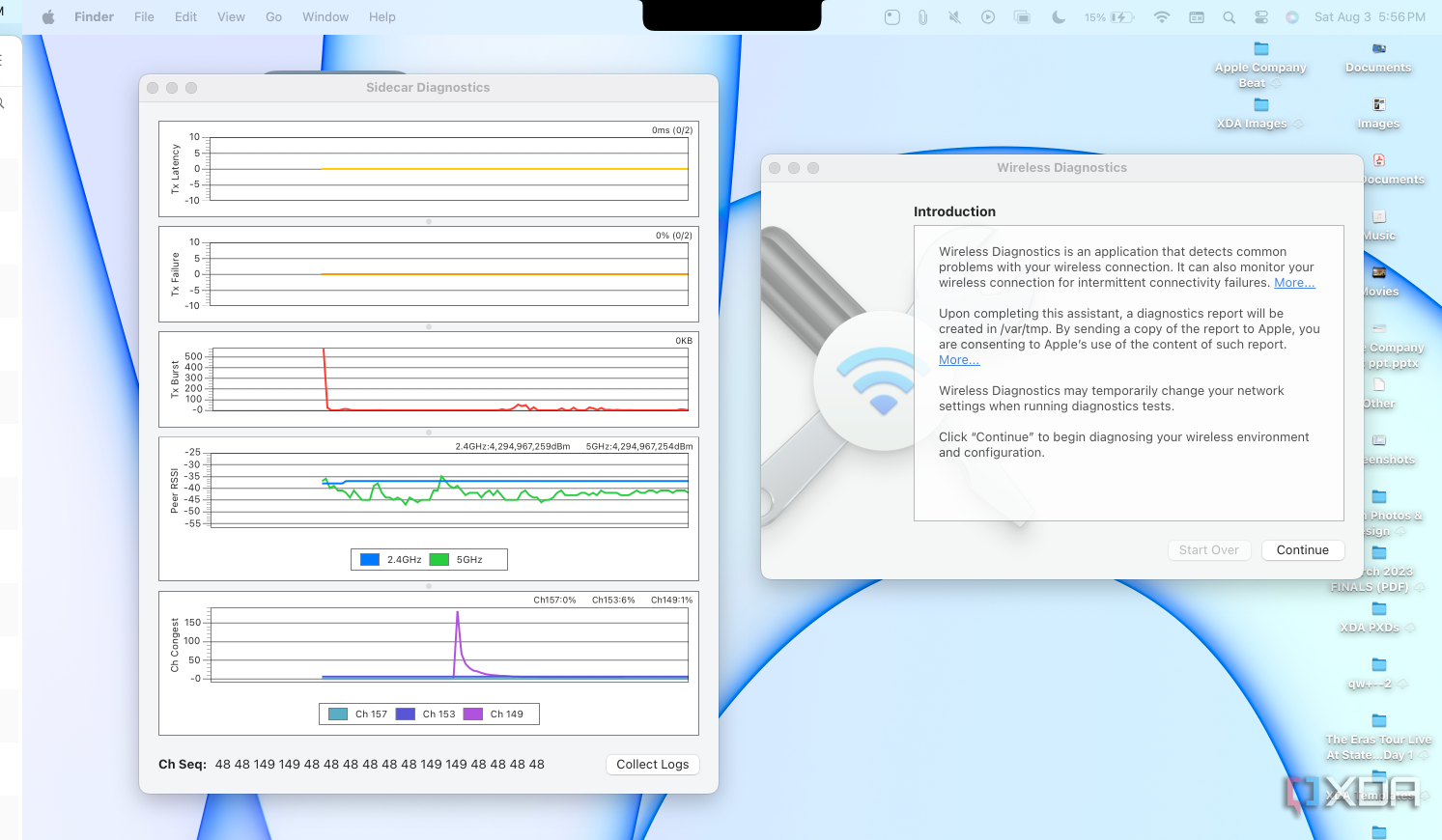 El soporte de diagnóstico para Sidecar en macOS.