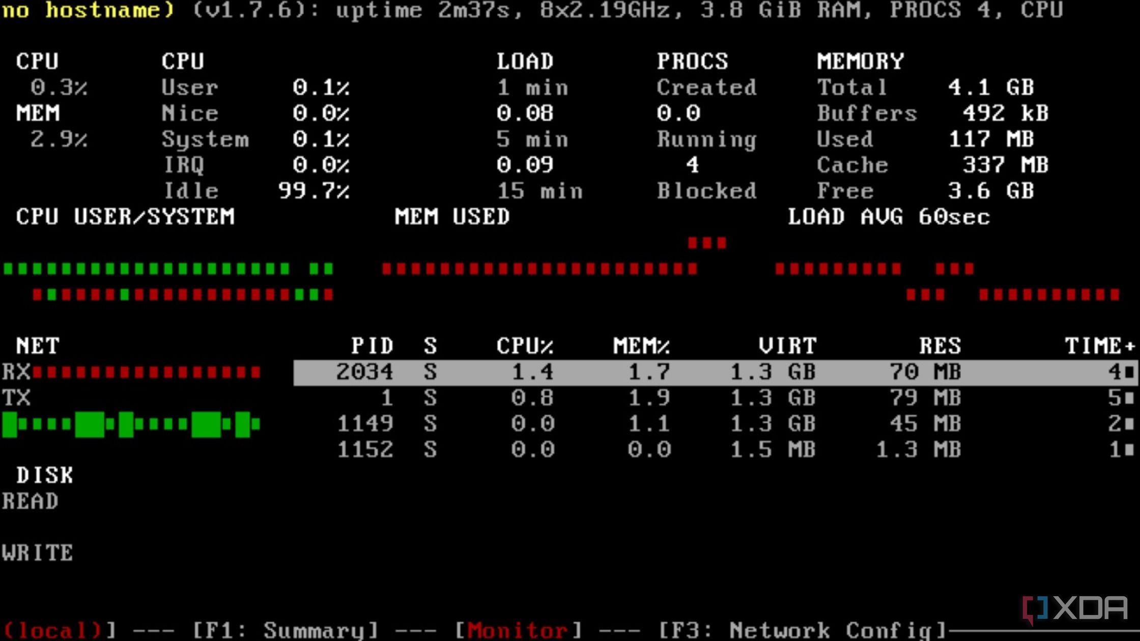 Talos Linux ejecutándose en un servidor PC