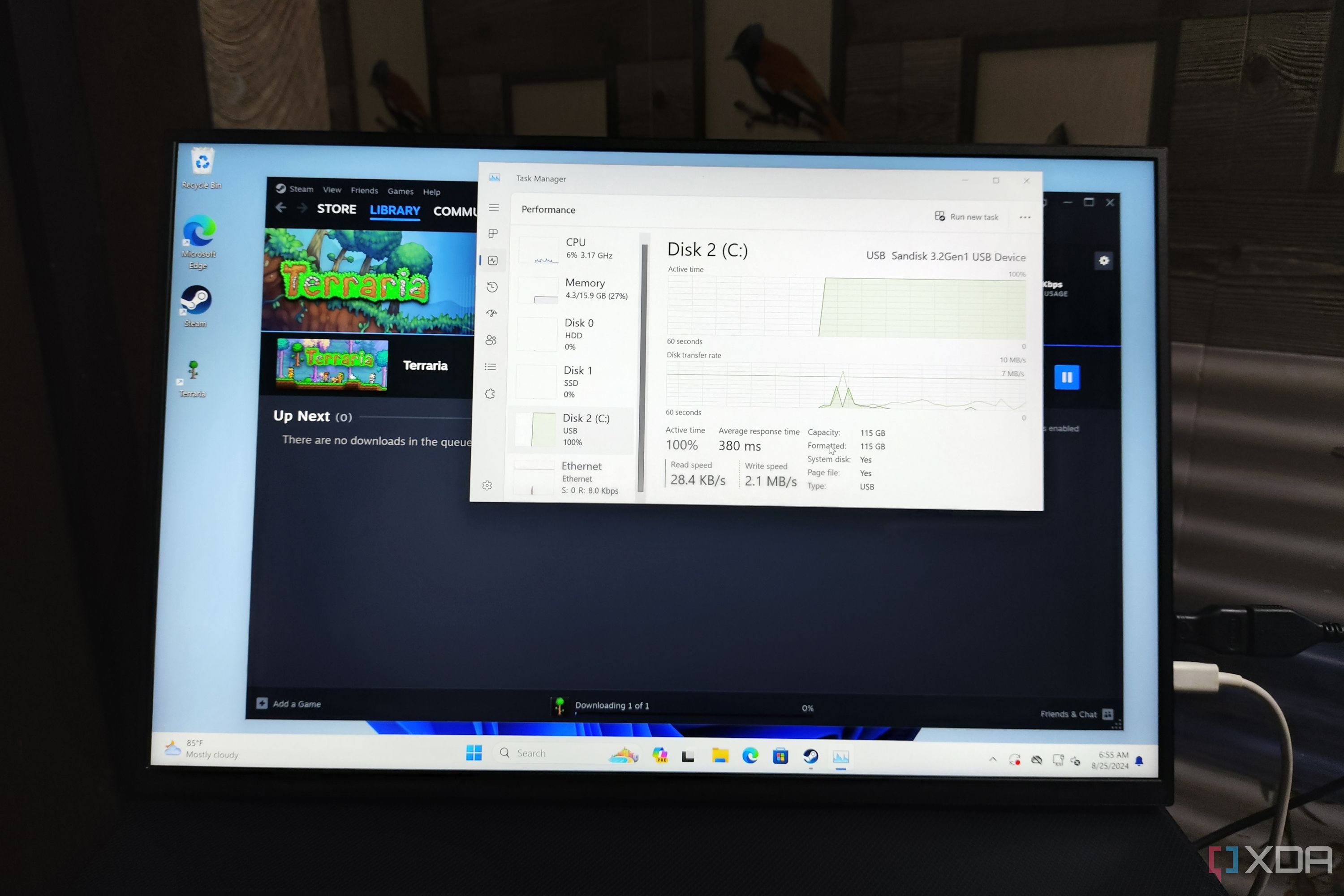 Installing Terraria on a Windows 11 live USB