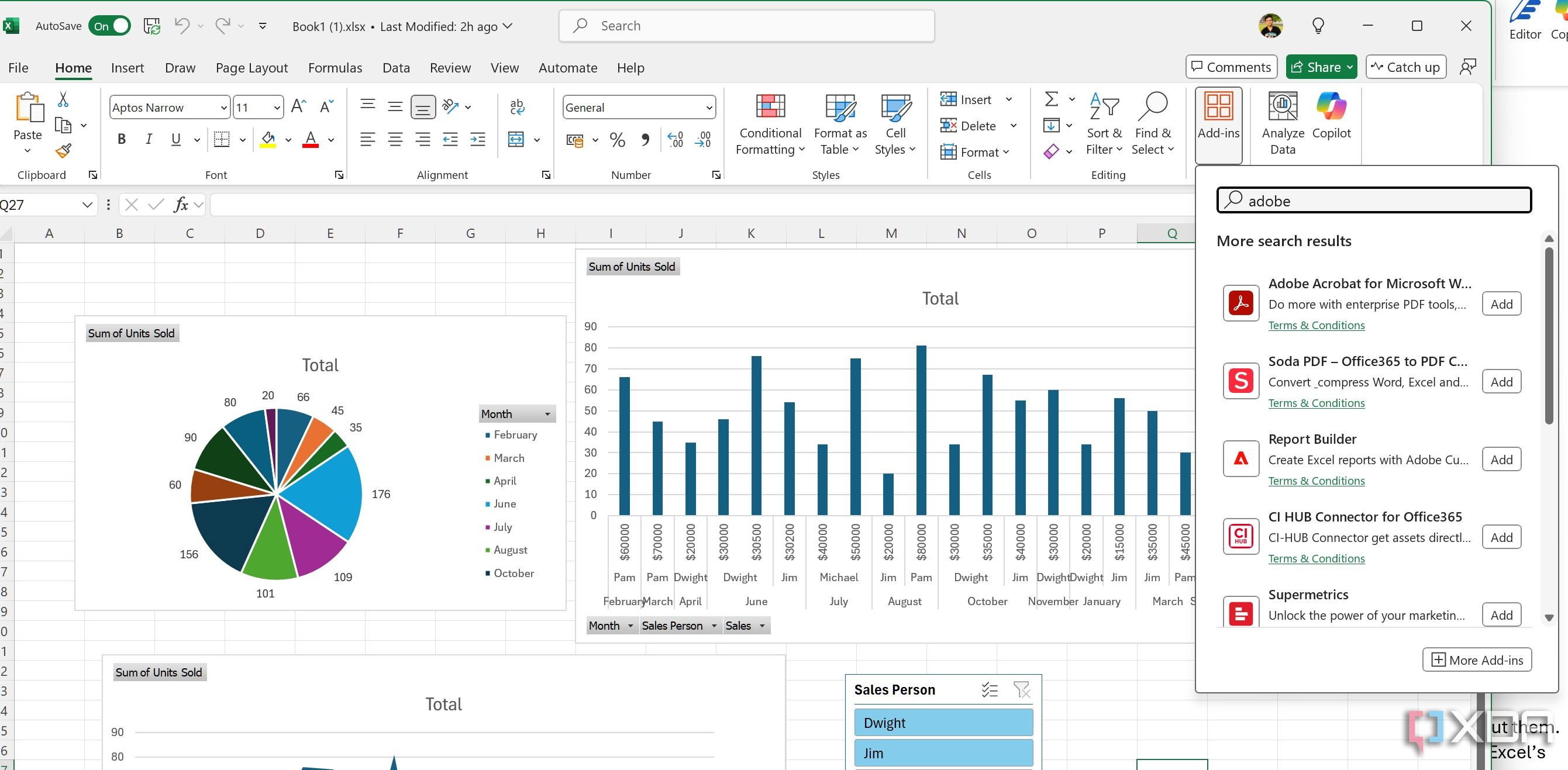 Abrir el menú de complementos en Excel