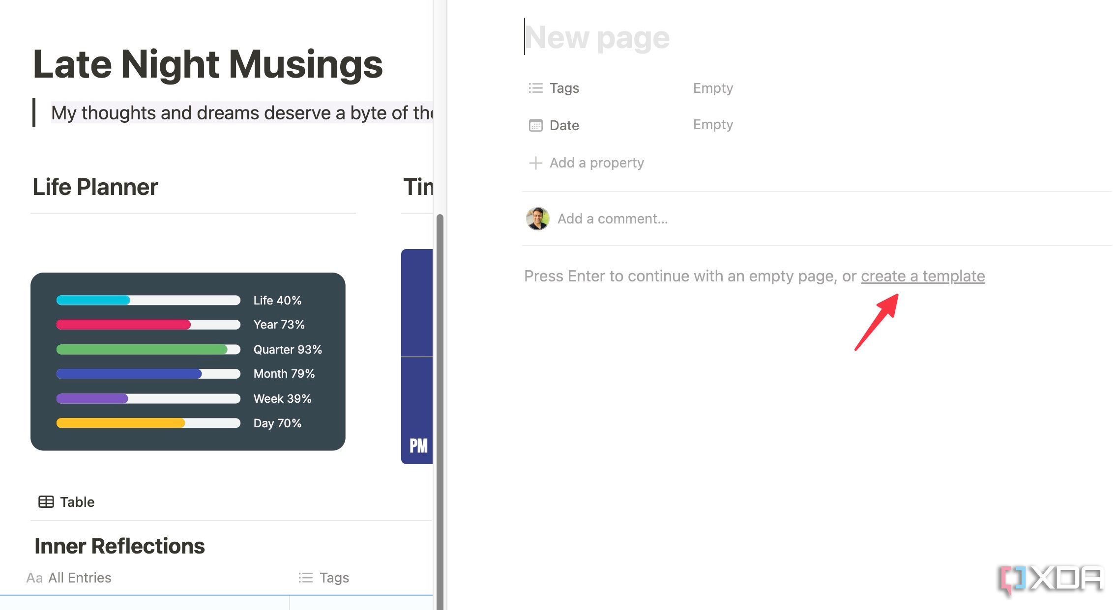 Crear una plantilla en la base de datos en Notion