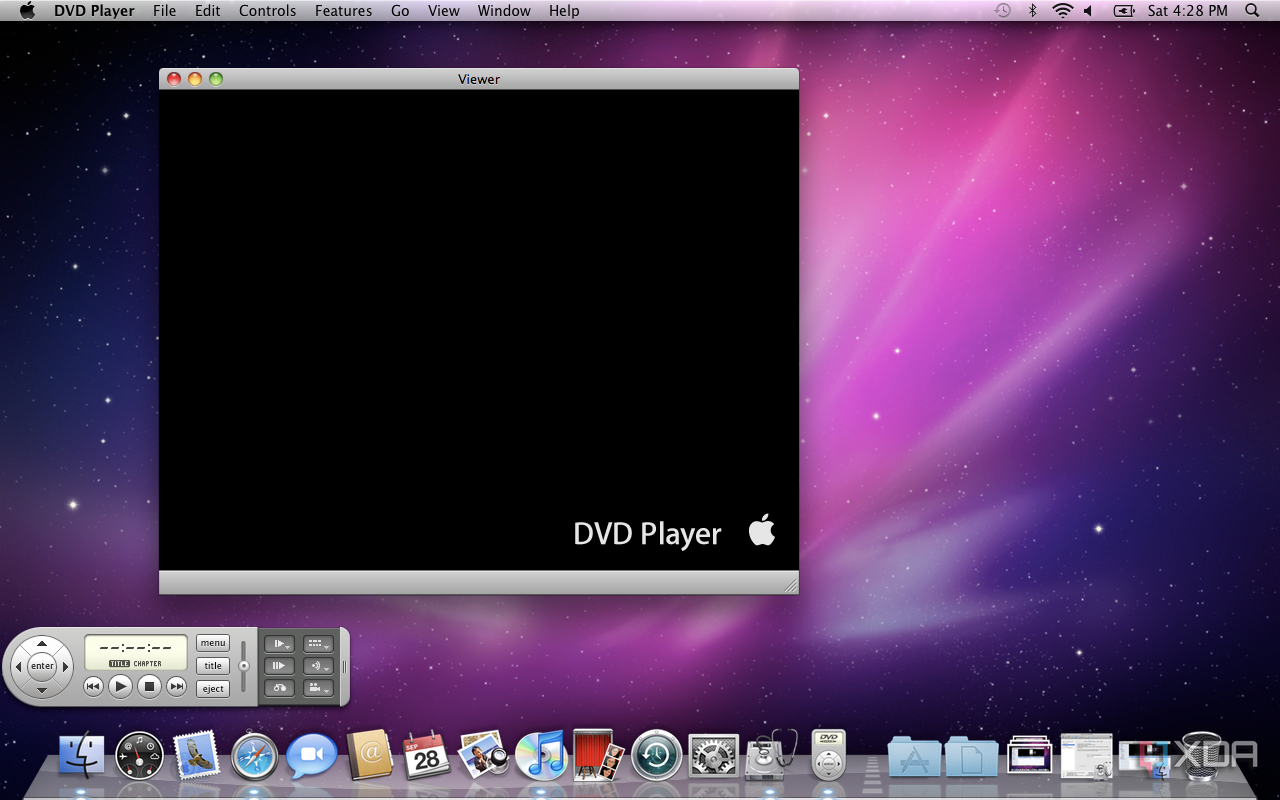 The DVD Player app in macOS Snow leopard.