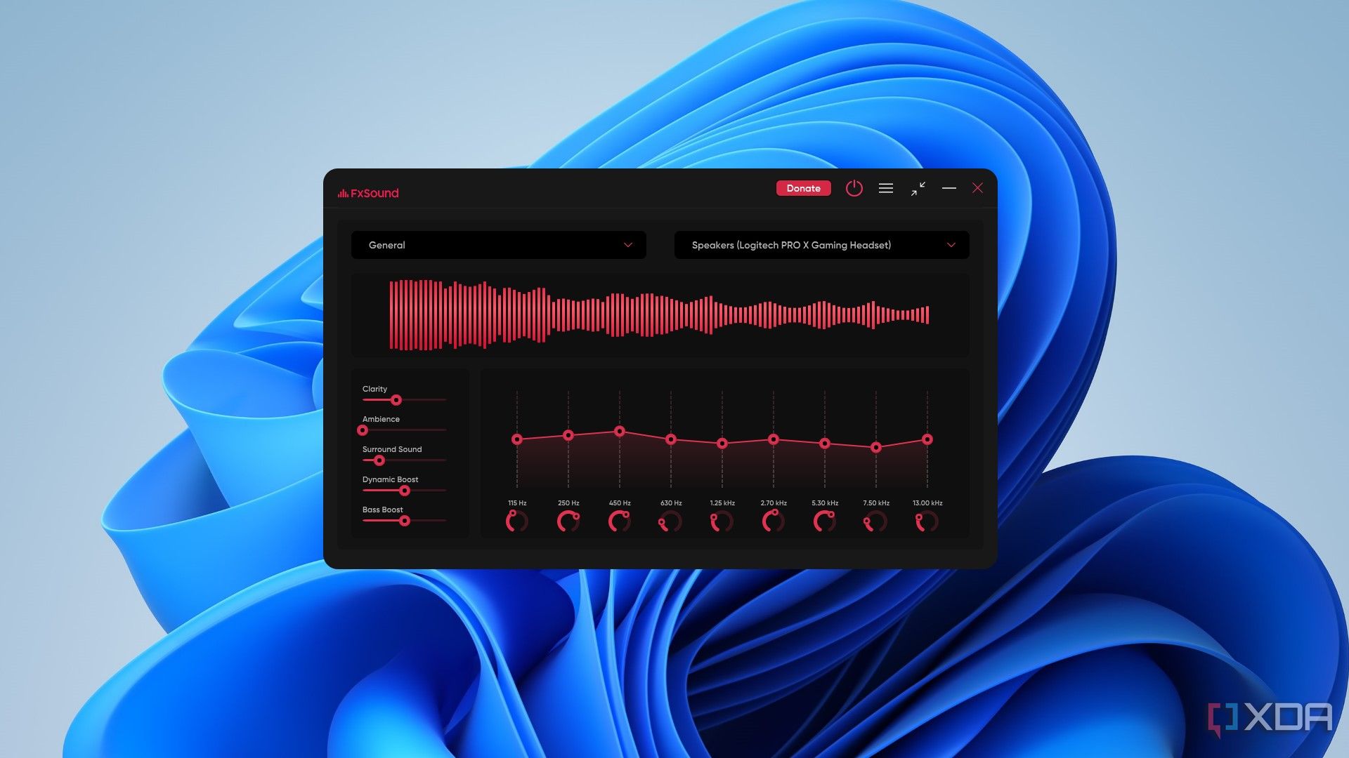 imagen de la configuración general de fxsound