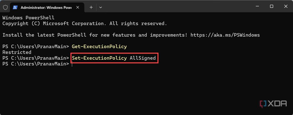 Configuración de la política de ejecución de Windows PowerShell