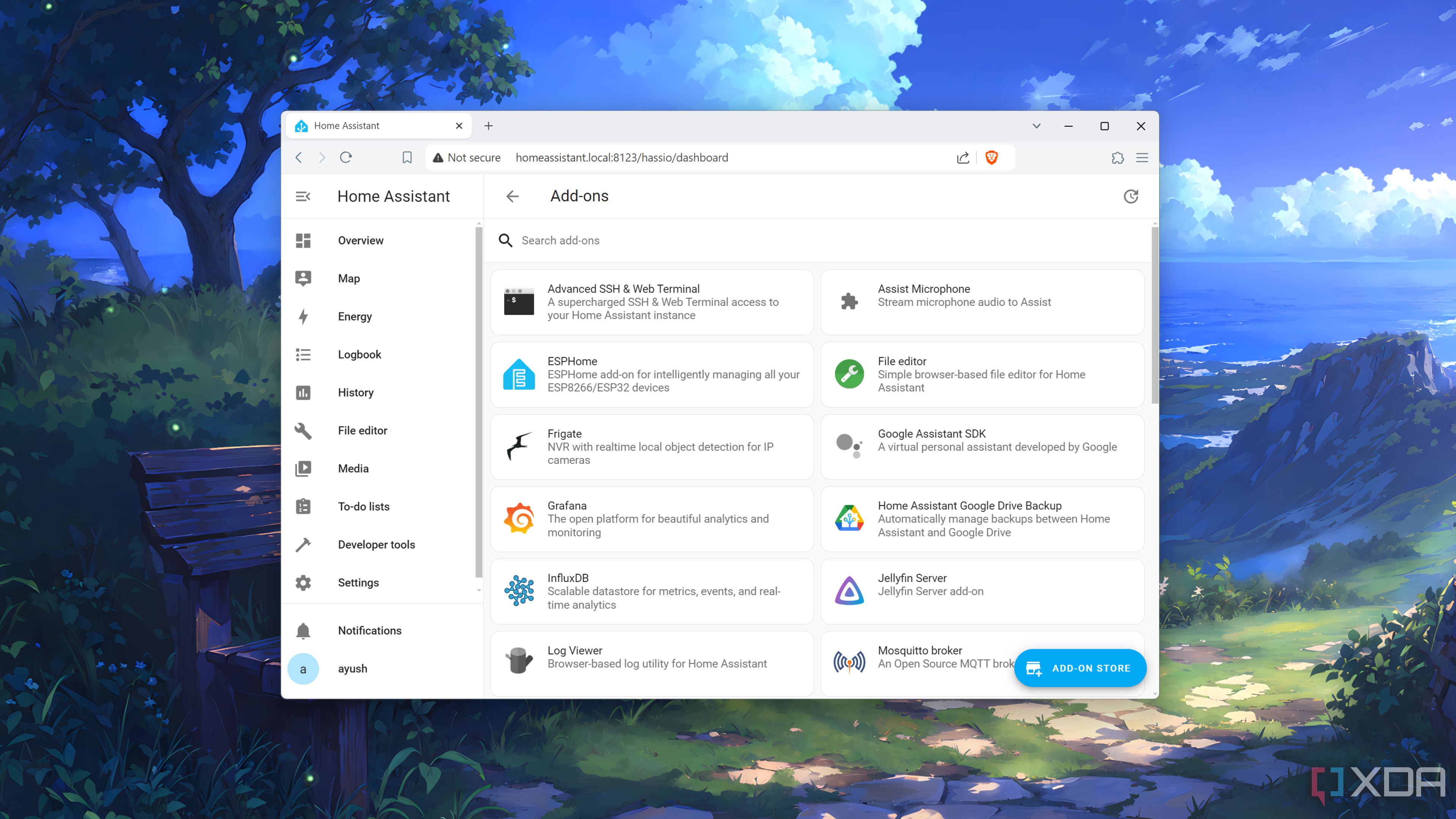 The Home Assistant add-ons page