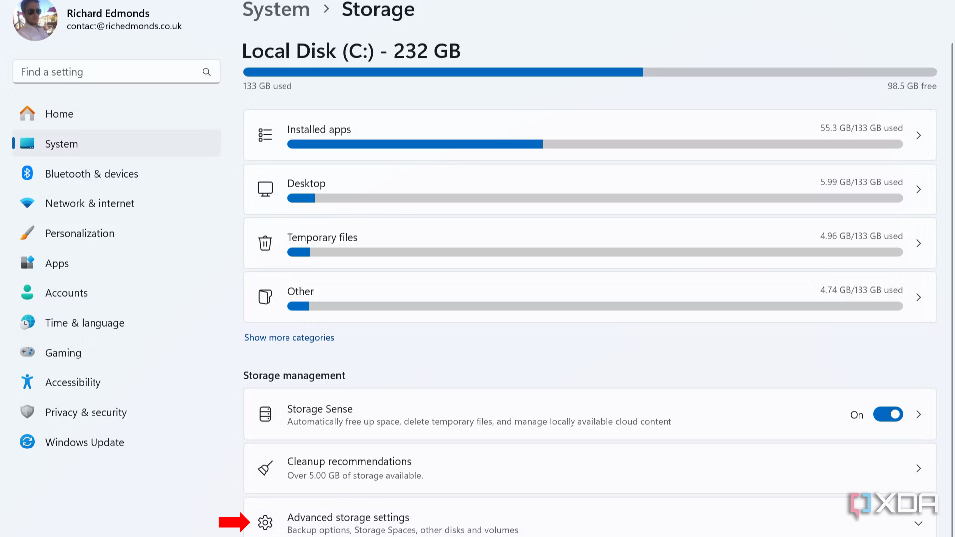 How to create a storage pool in Windows 11- Advanced Storage Setting