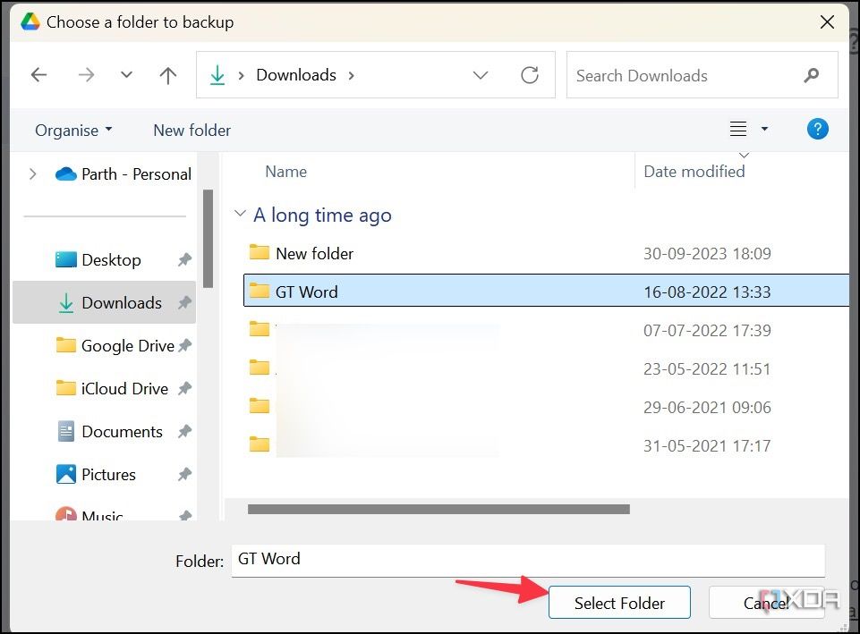 Seleccione Google Drive en Windows