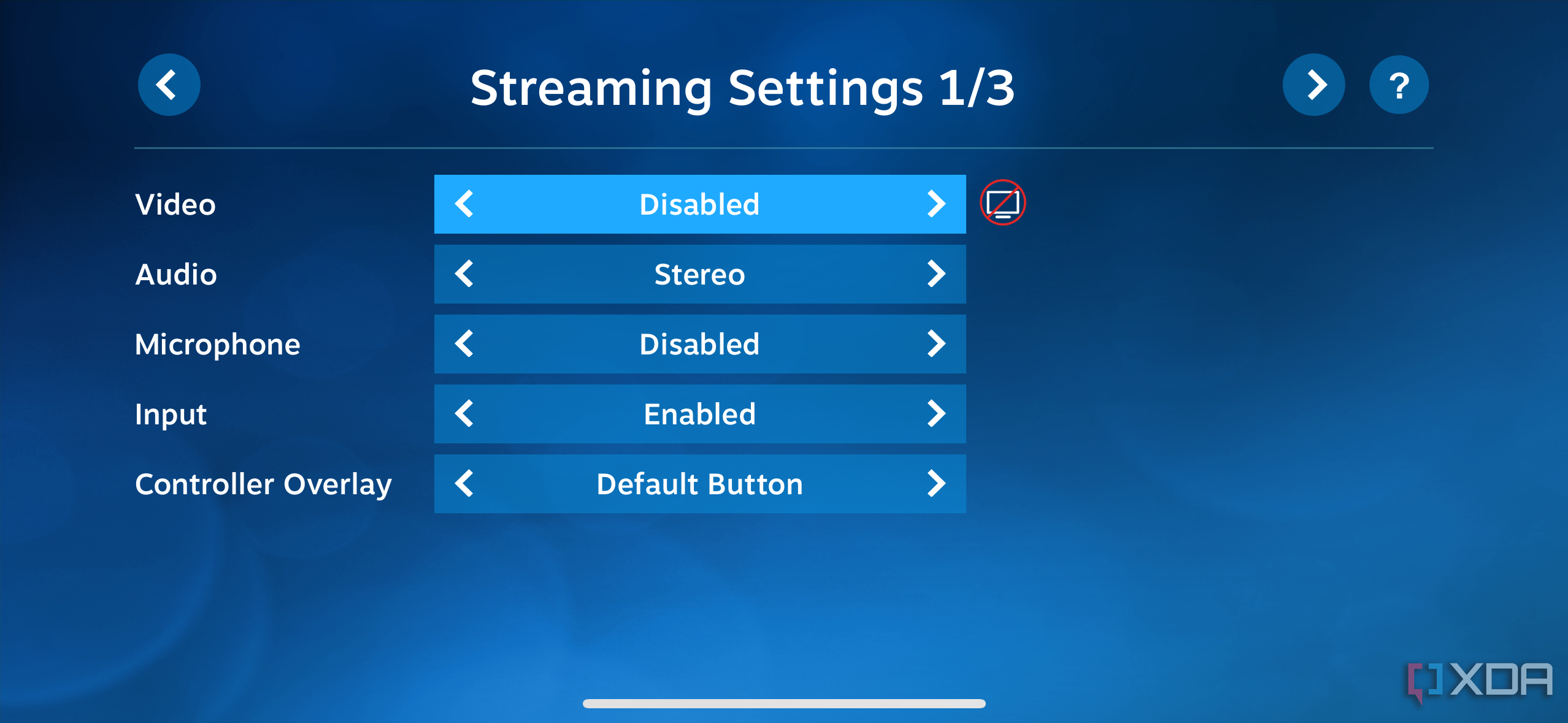 Captura de pantalla de la página 1 de la configuración de transmisión del enlace de Steam