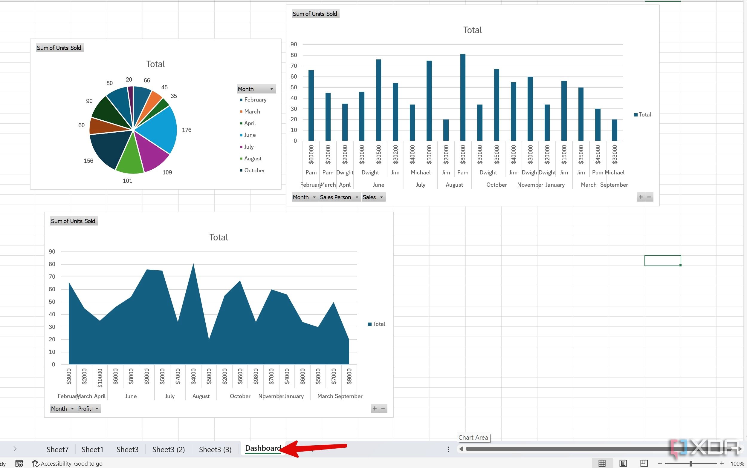 Create a dashboard in Excel