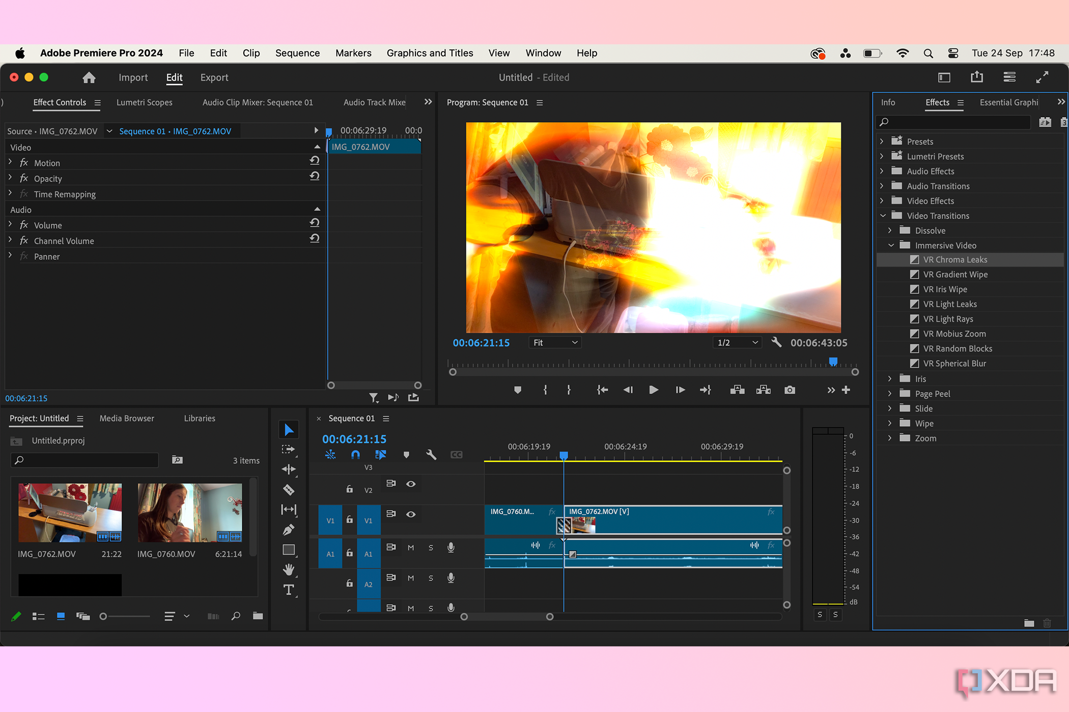 Efectos de transición en Adobe Premiere Pro