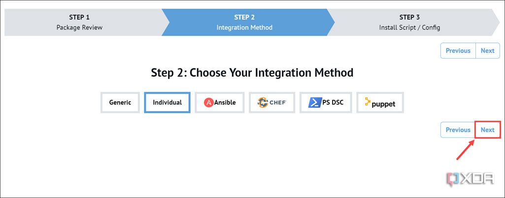 Seleccionar el método de integración