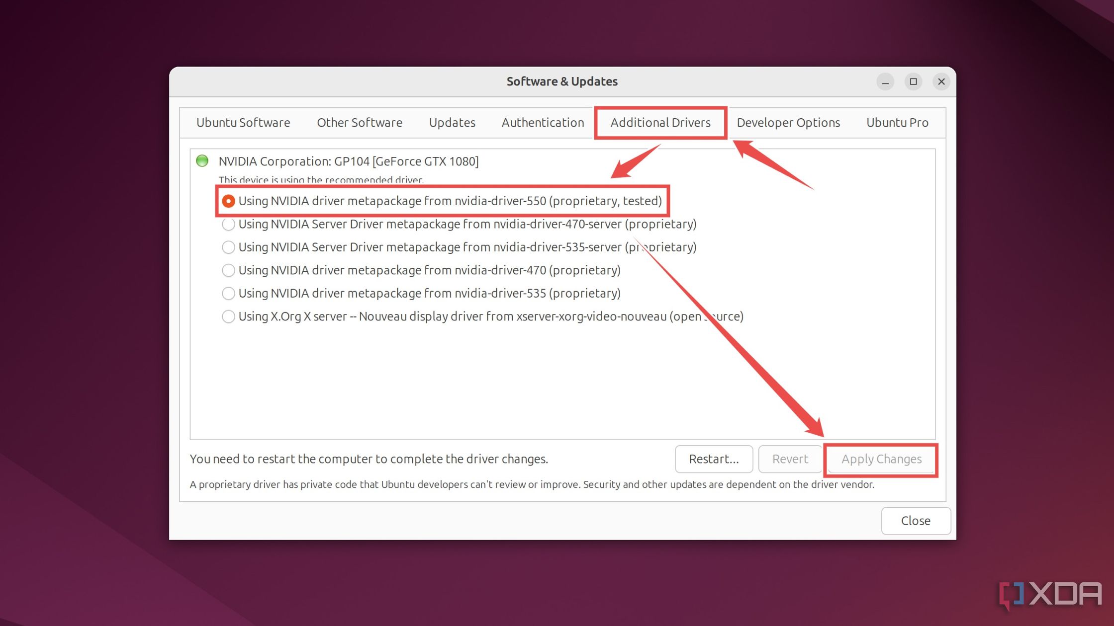 Cómo cambiar los controladores de la GPU en Ubuntu