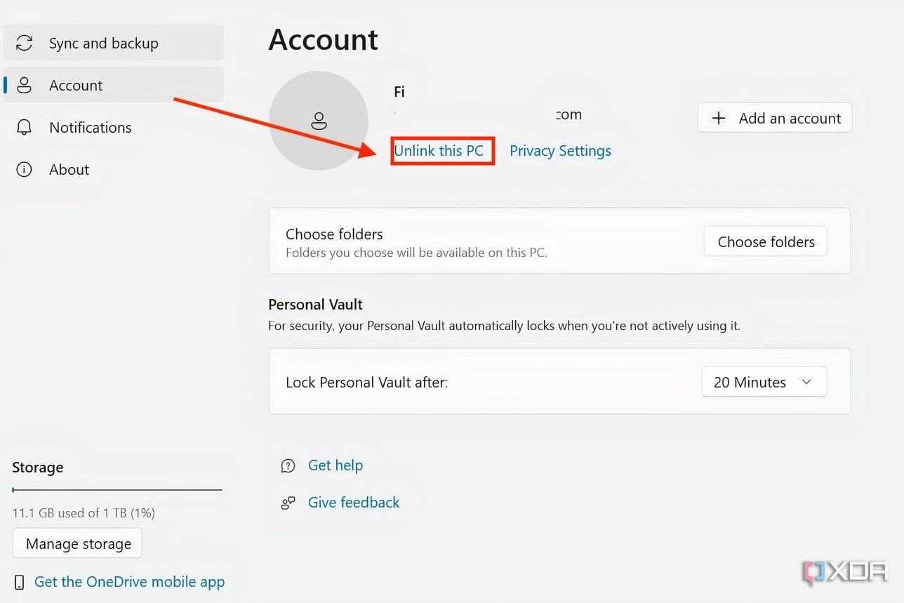 Reset onedrive