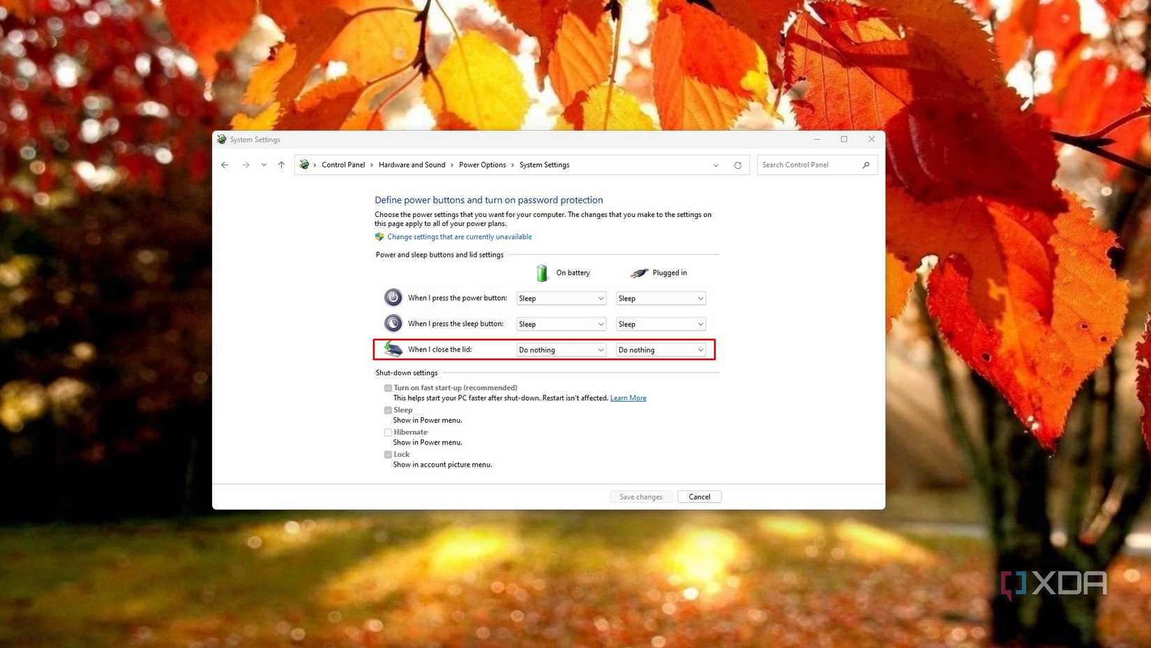 Select Close Option Computer How to close your laptop lid while using an external monitor in Windows 11