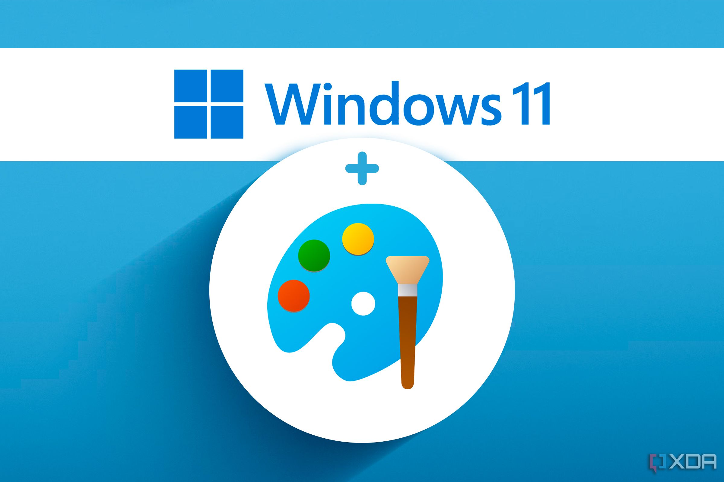 Un logotipo y una marca denominativa de Windows 11 junto al logotipo de Paint