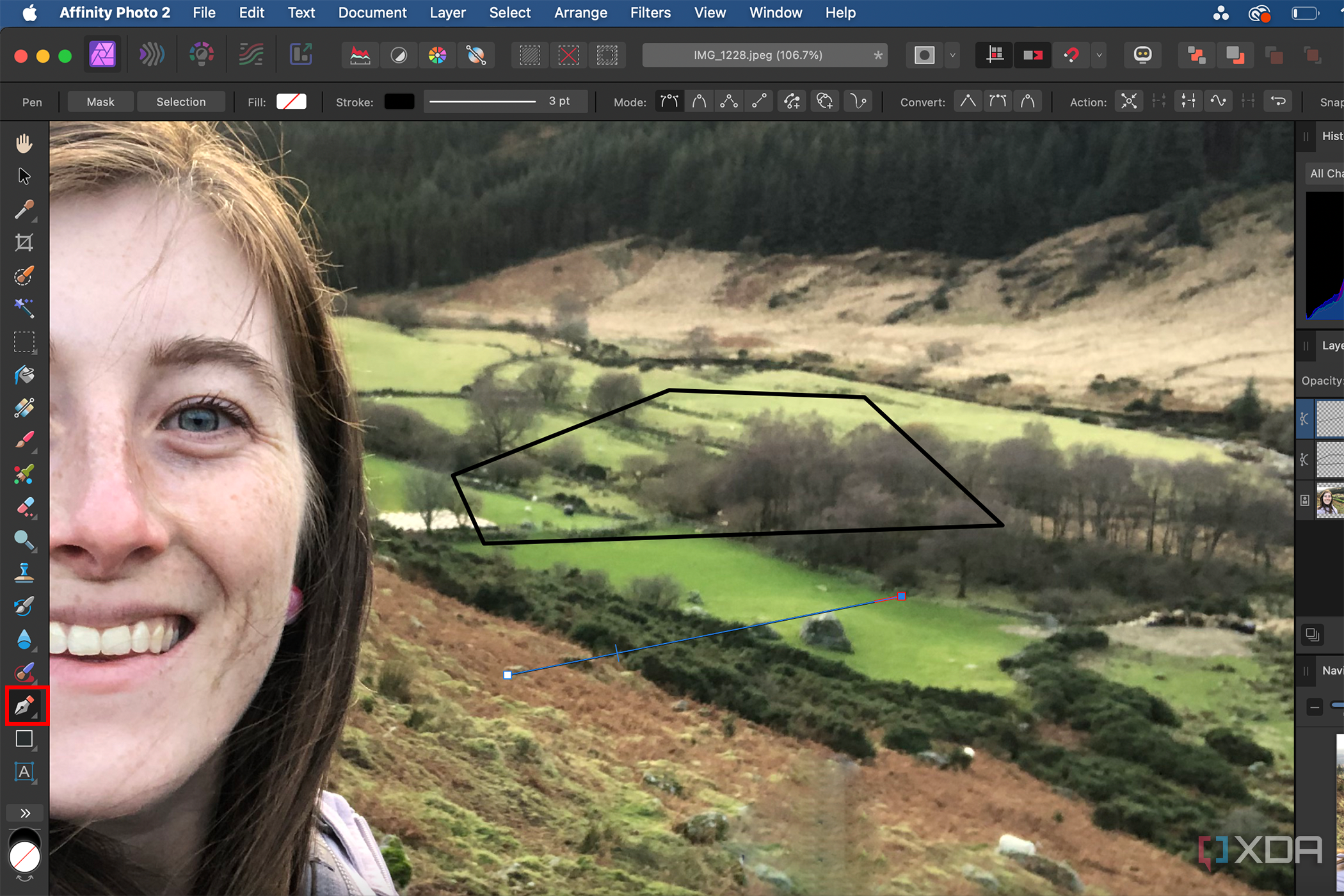 Affinity Pen tool shape path