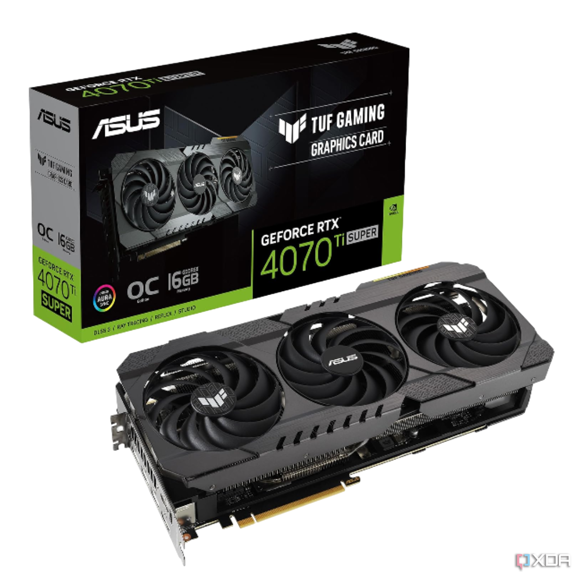 Una representación transparente de la Asus TUF GAMING GeForce RTX 4070 Ti