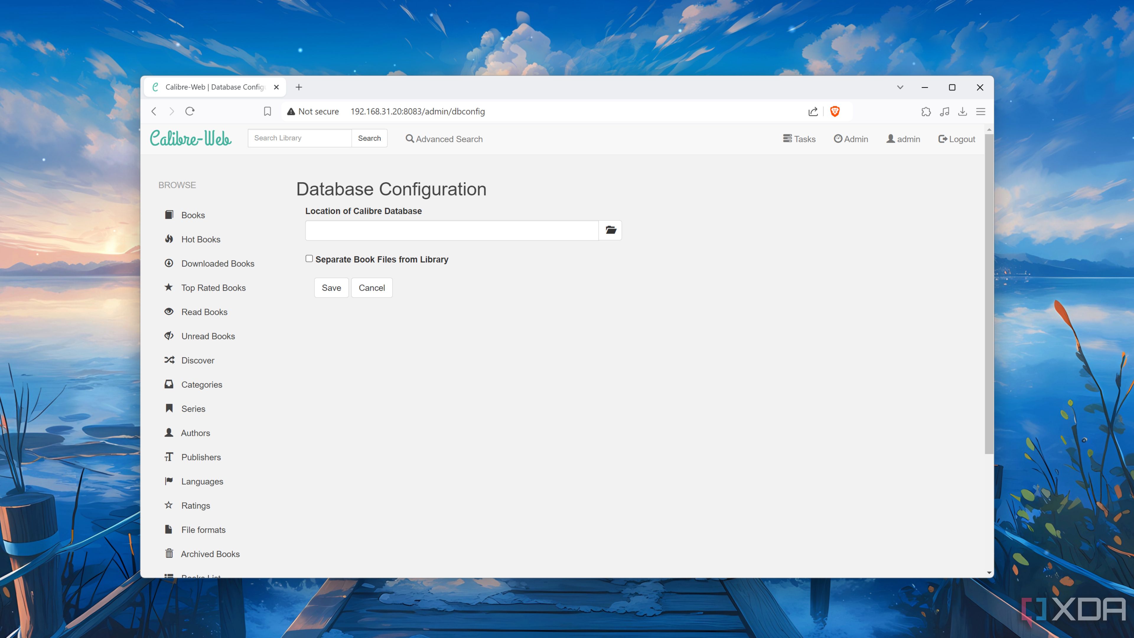 Ejecutando Calibre dentro de Proxmox