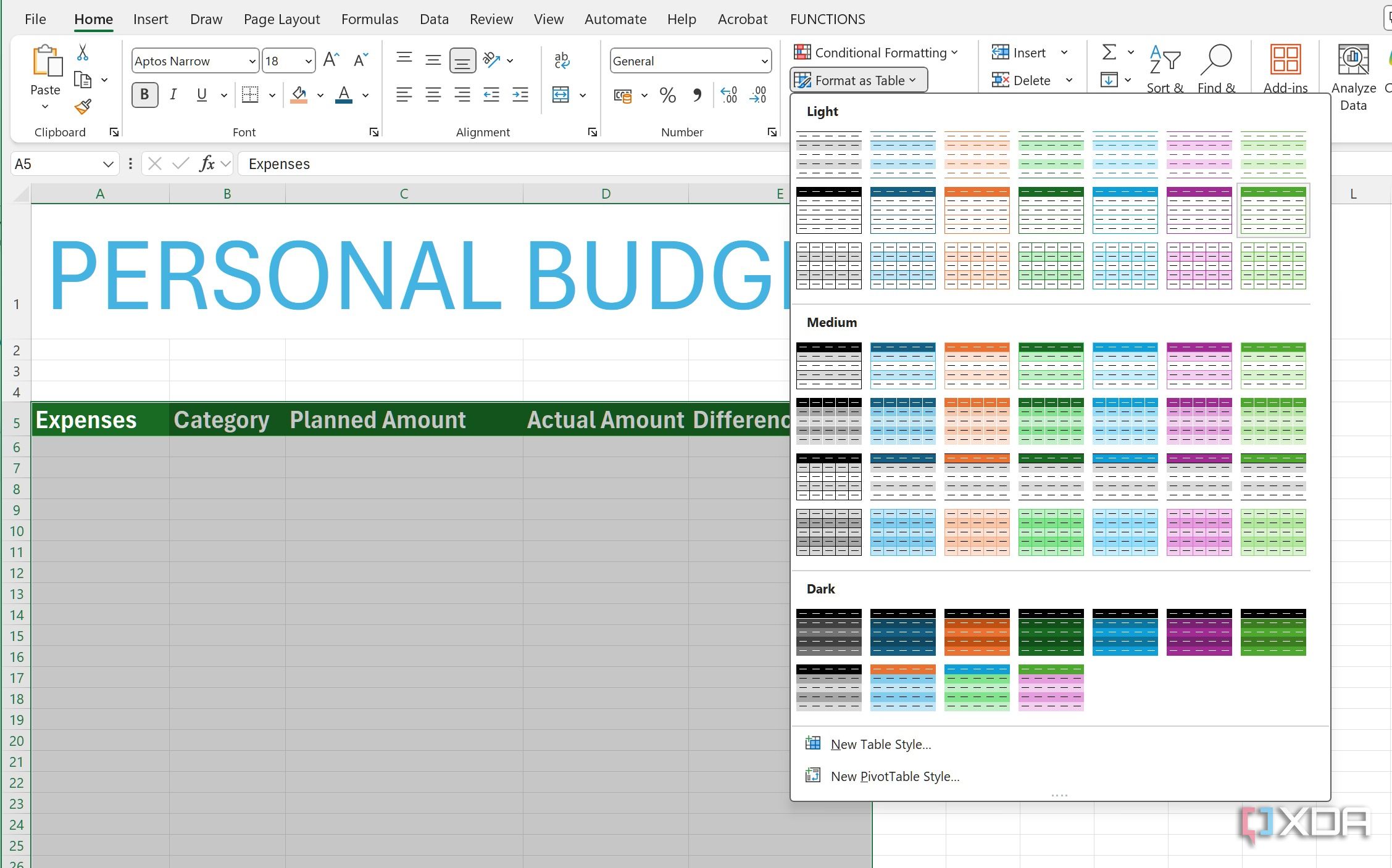 How I built a budgeting template from scratch in Excel