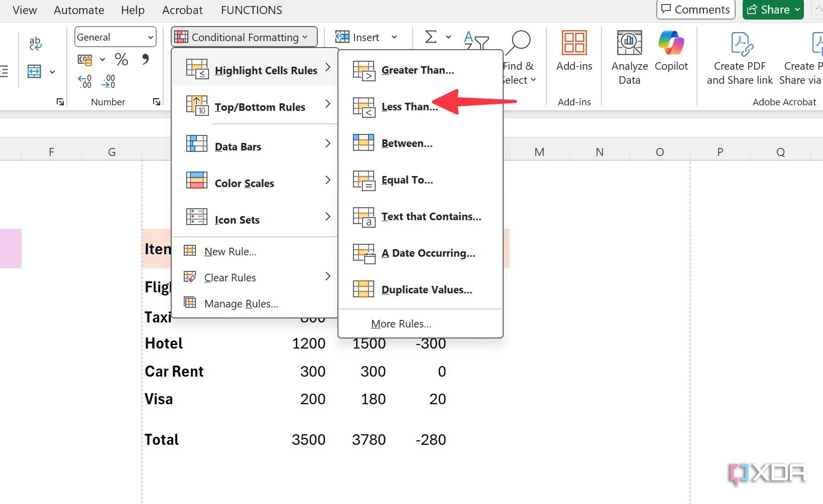 conditional formatting in Excel