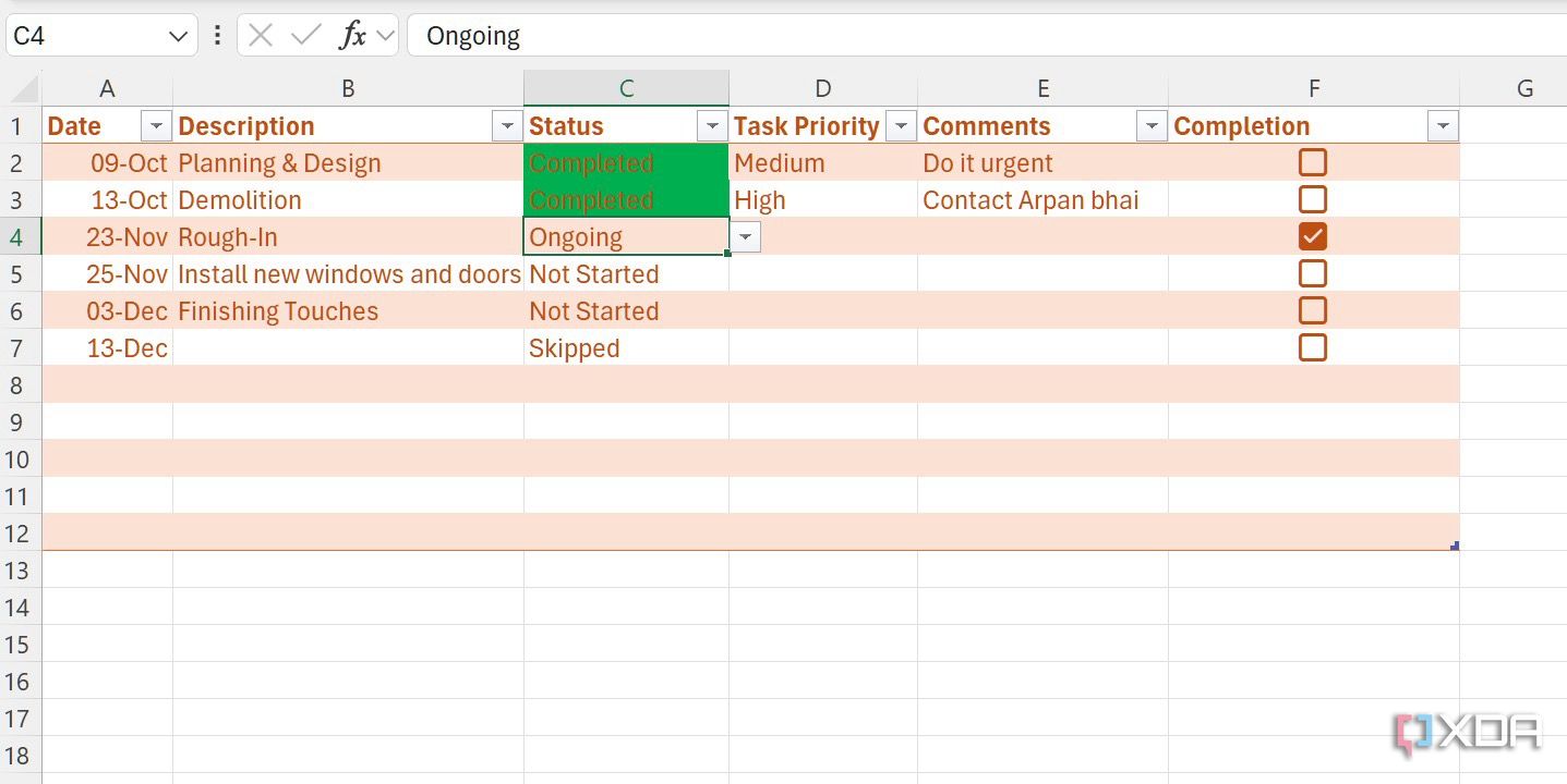 comprobar reglas en acción en Excel