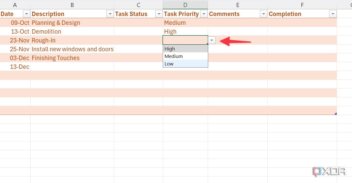 Menú desplegable en Excel