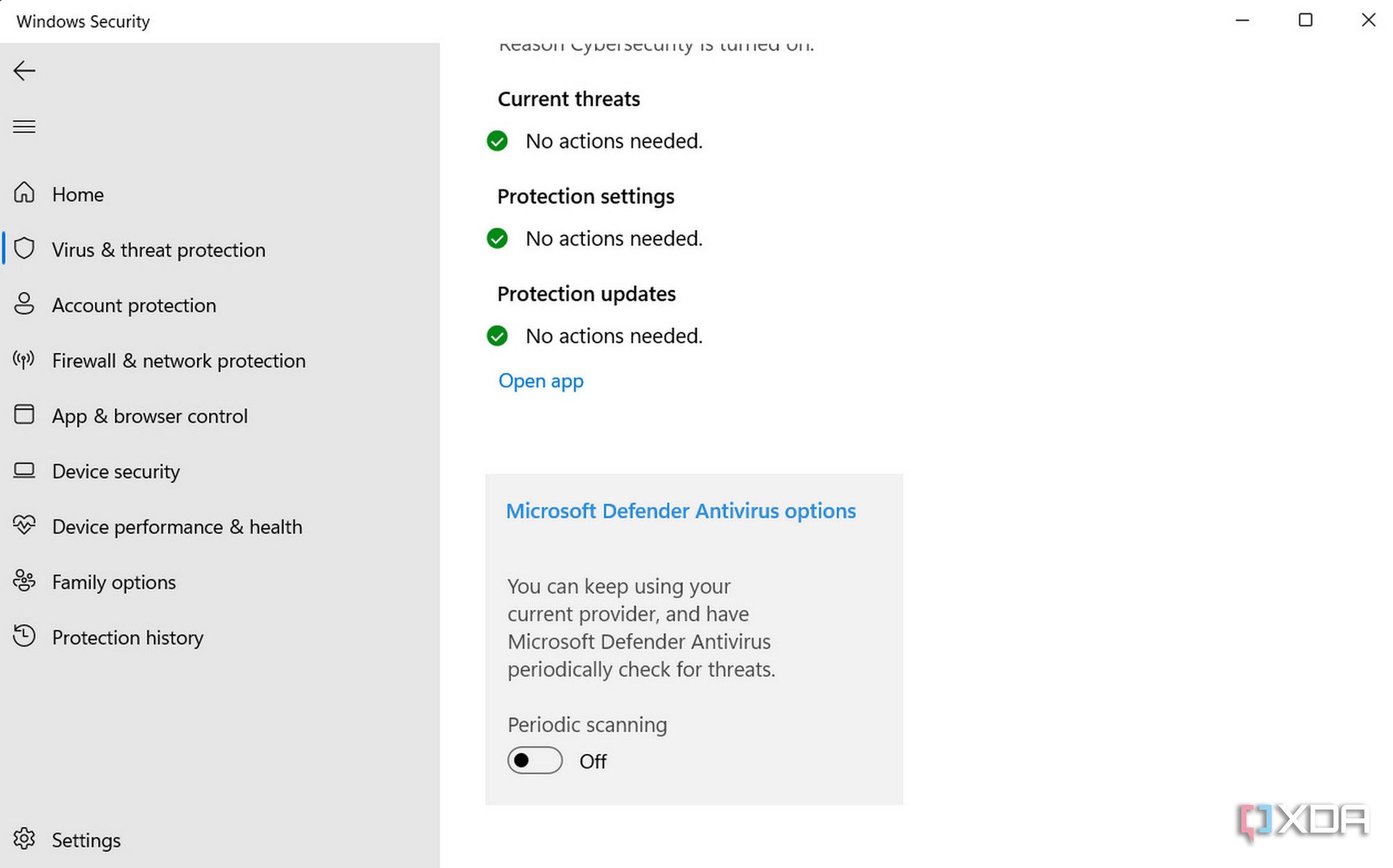 Enable periodic scanning in Windows