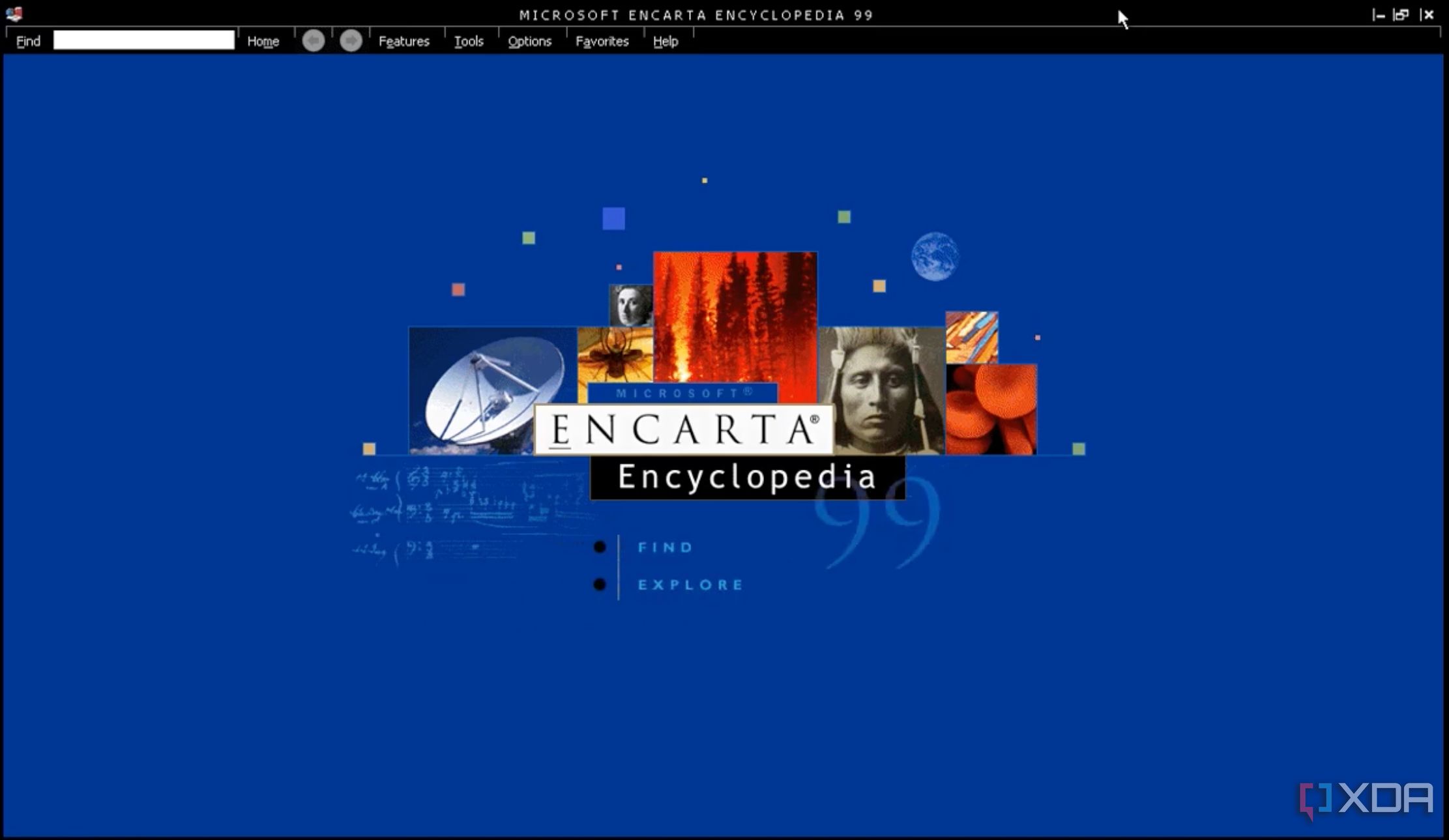 Microsoft Encarta 1999 Welcome Screen