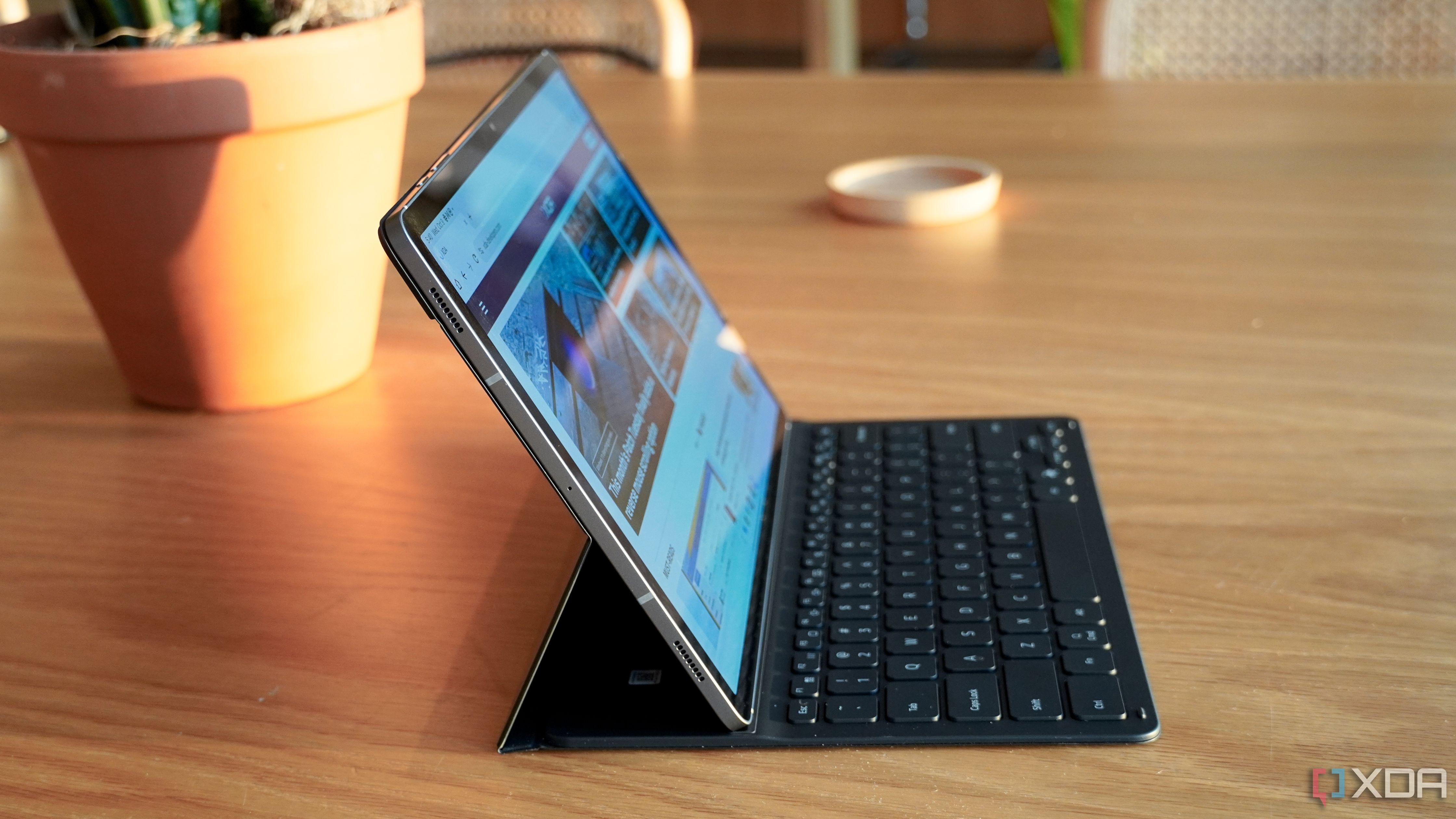 A side view of the Galaxy Tab S10+.