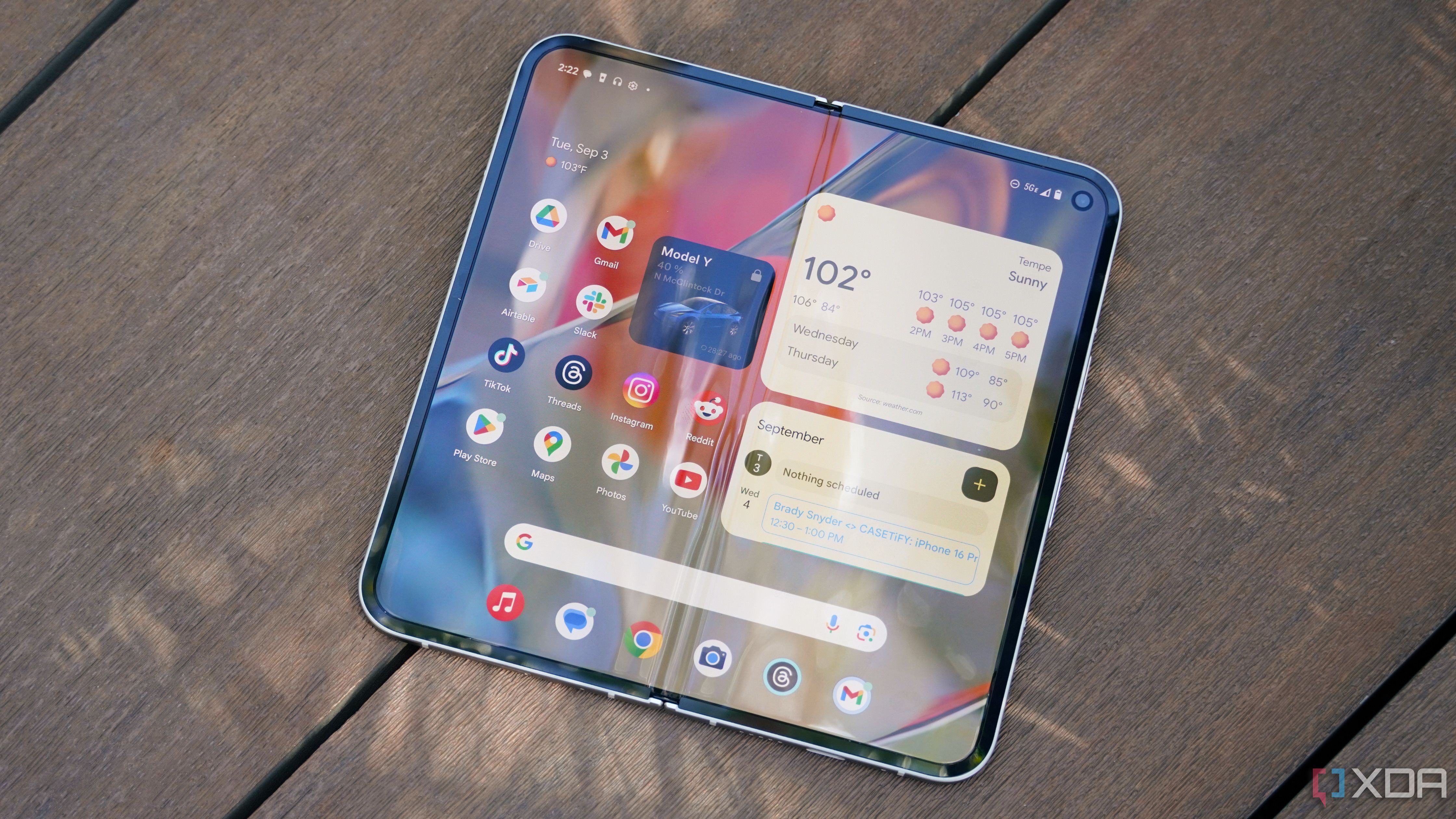 The inner display of the Pixel 9 Pro Fold.