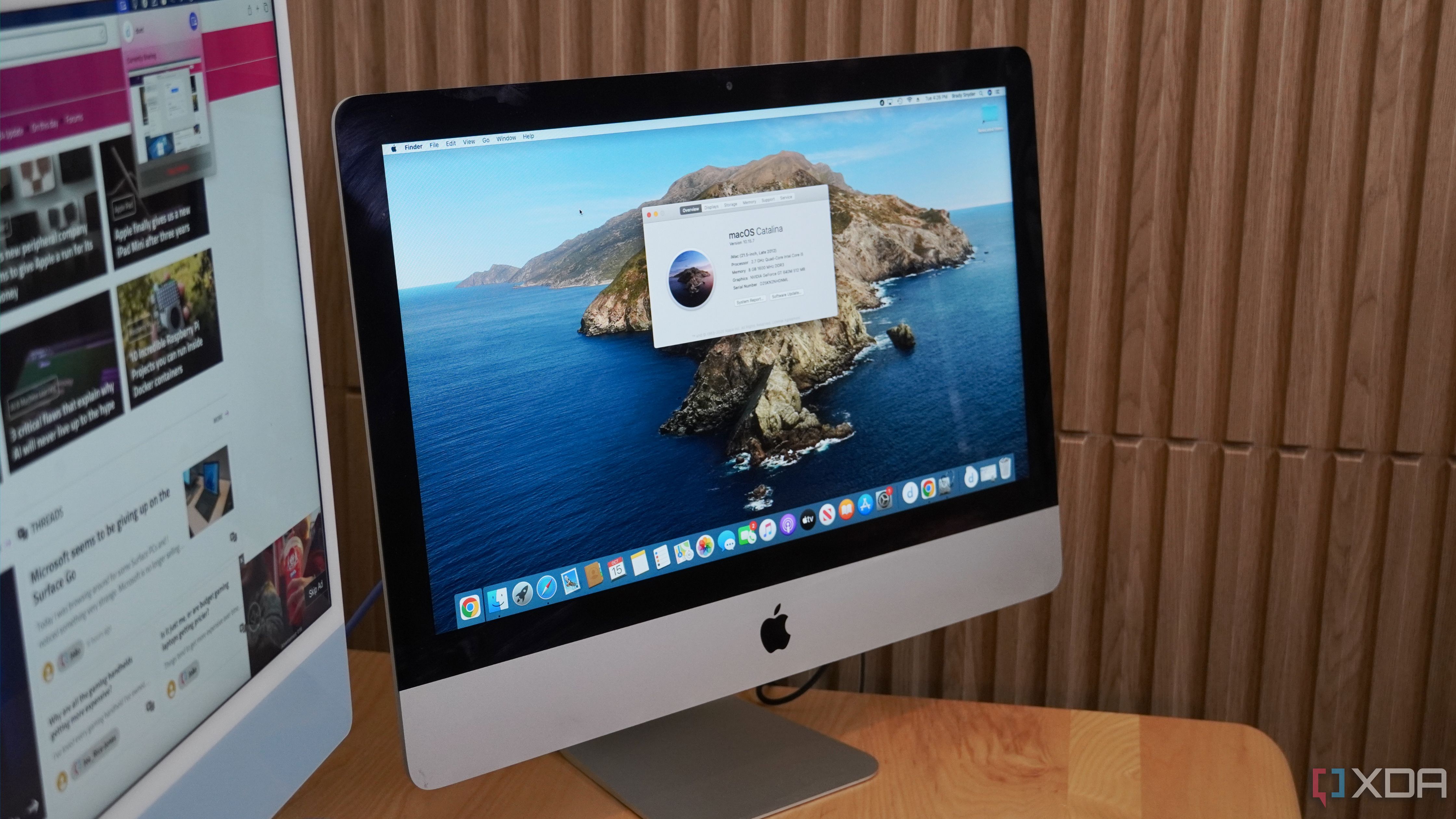 La información del sistema del iMac de destino.