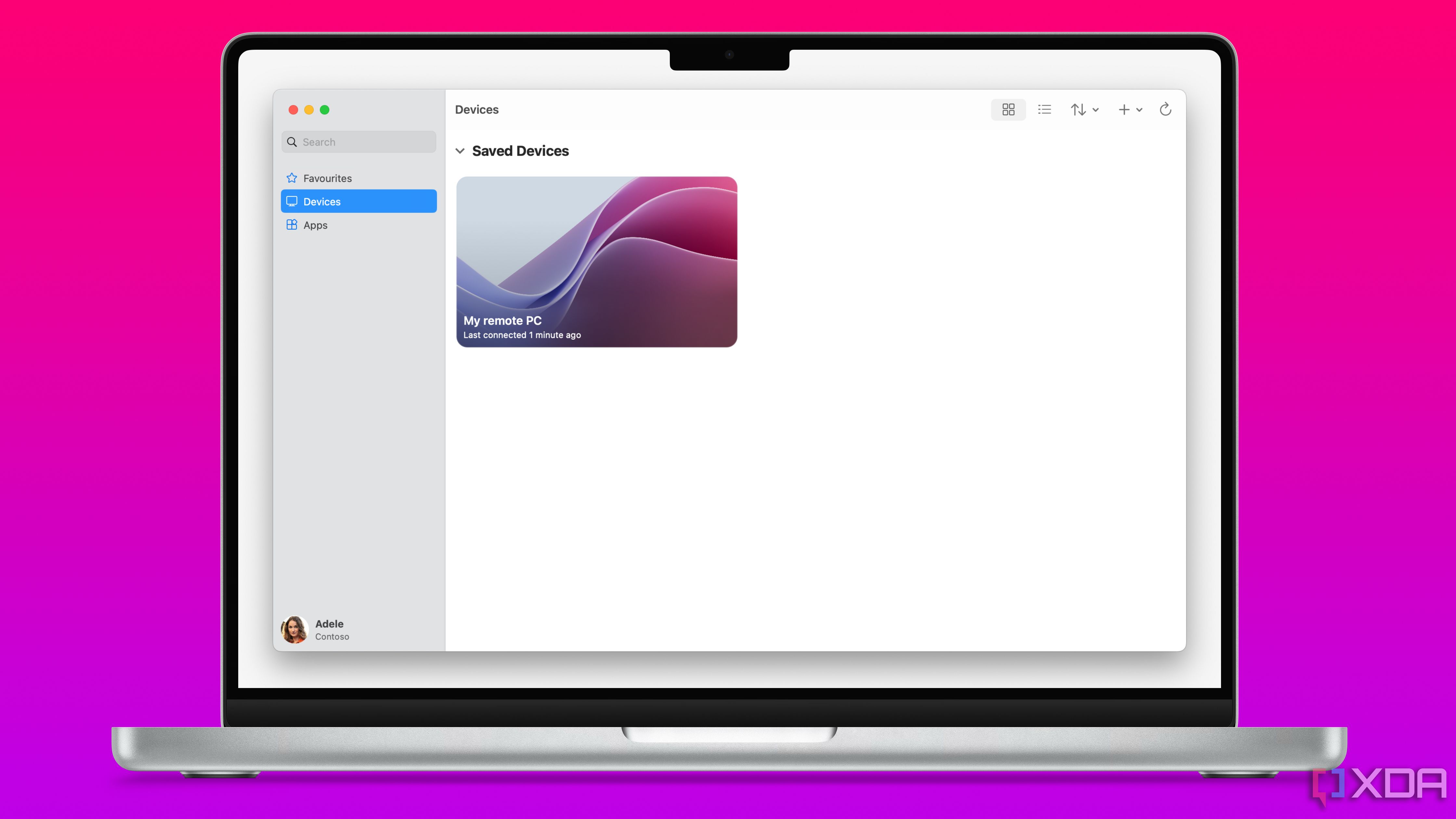 Connect to a remote PC through the Microsoft Remote Desktop app for macOS.