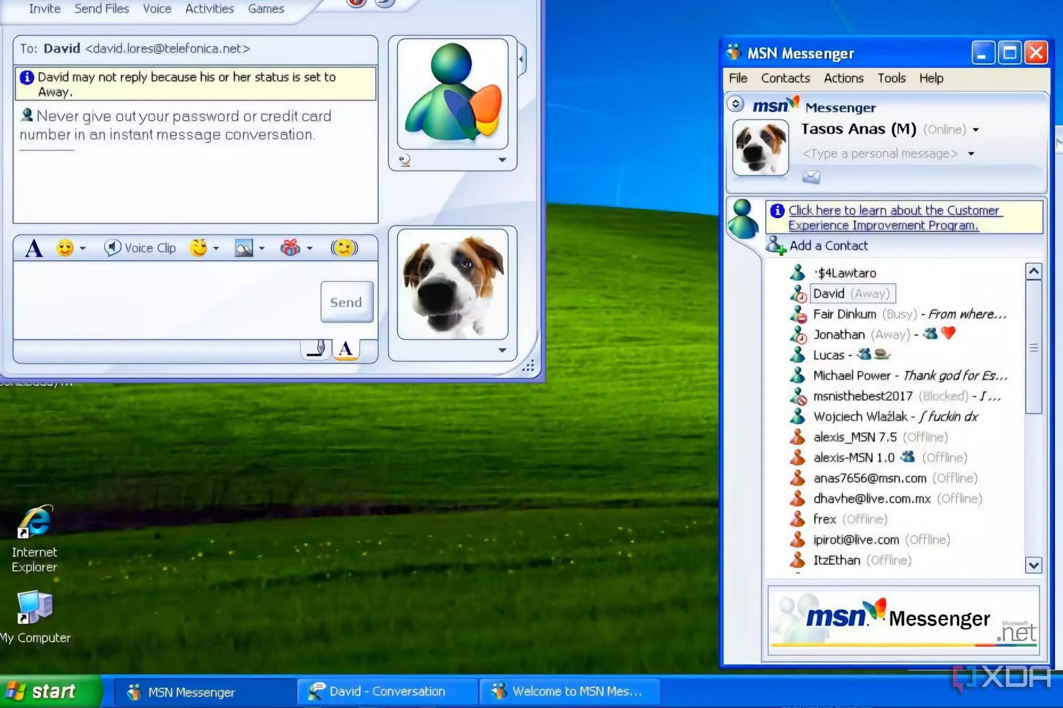 MSN Messenger used in Windows XP