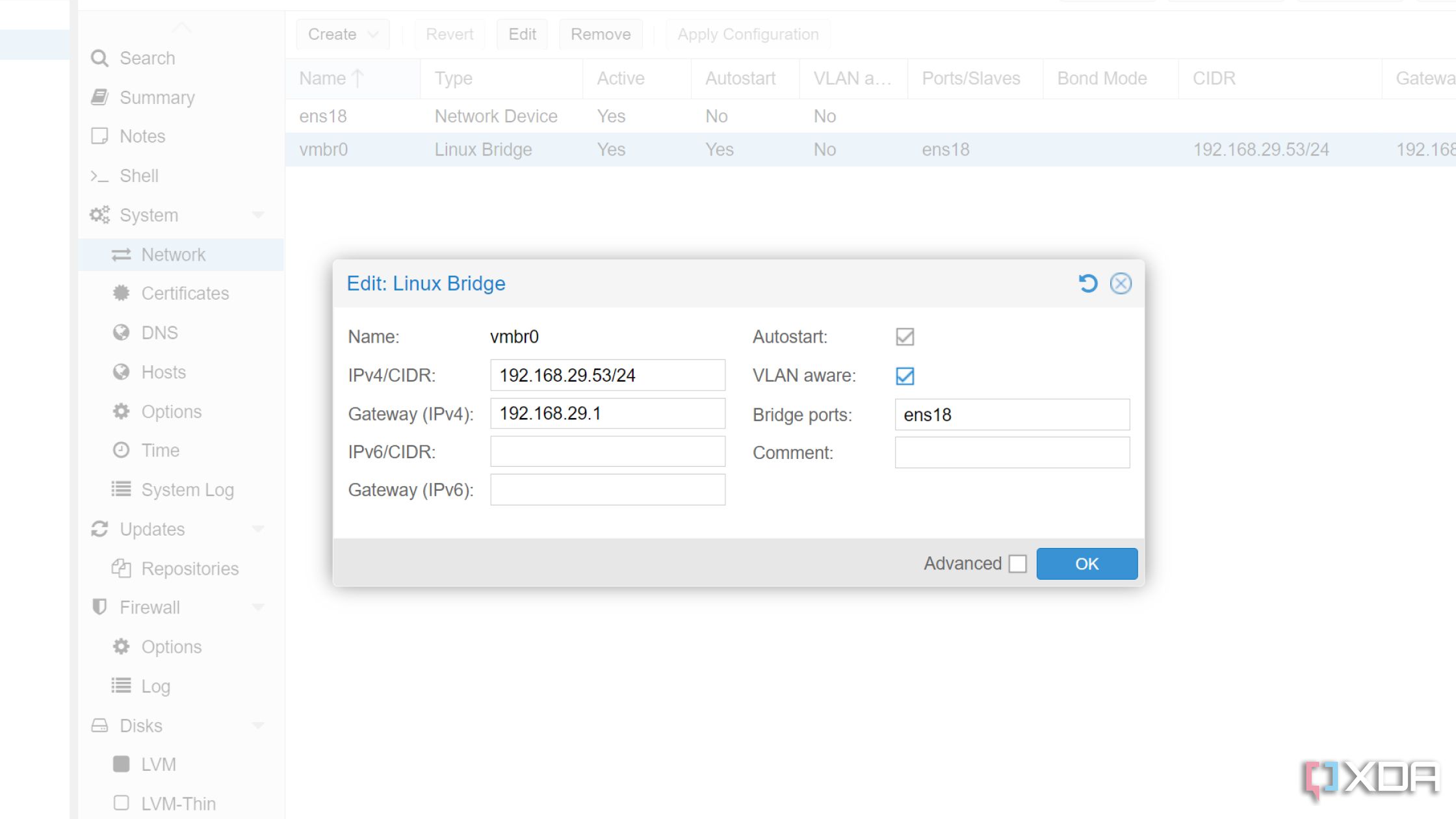 Configuración de VLAN en un puente Linux en Proxmox