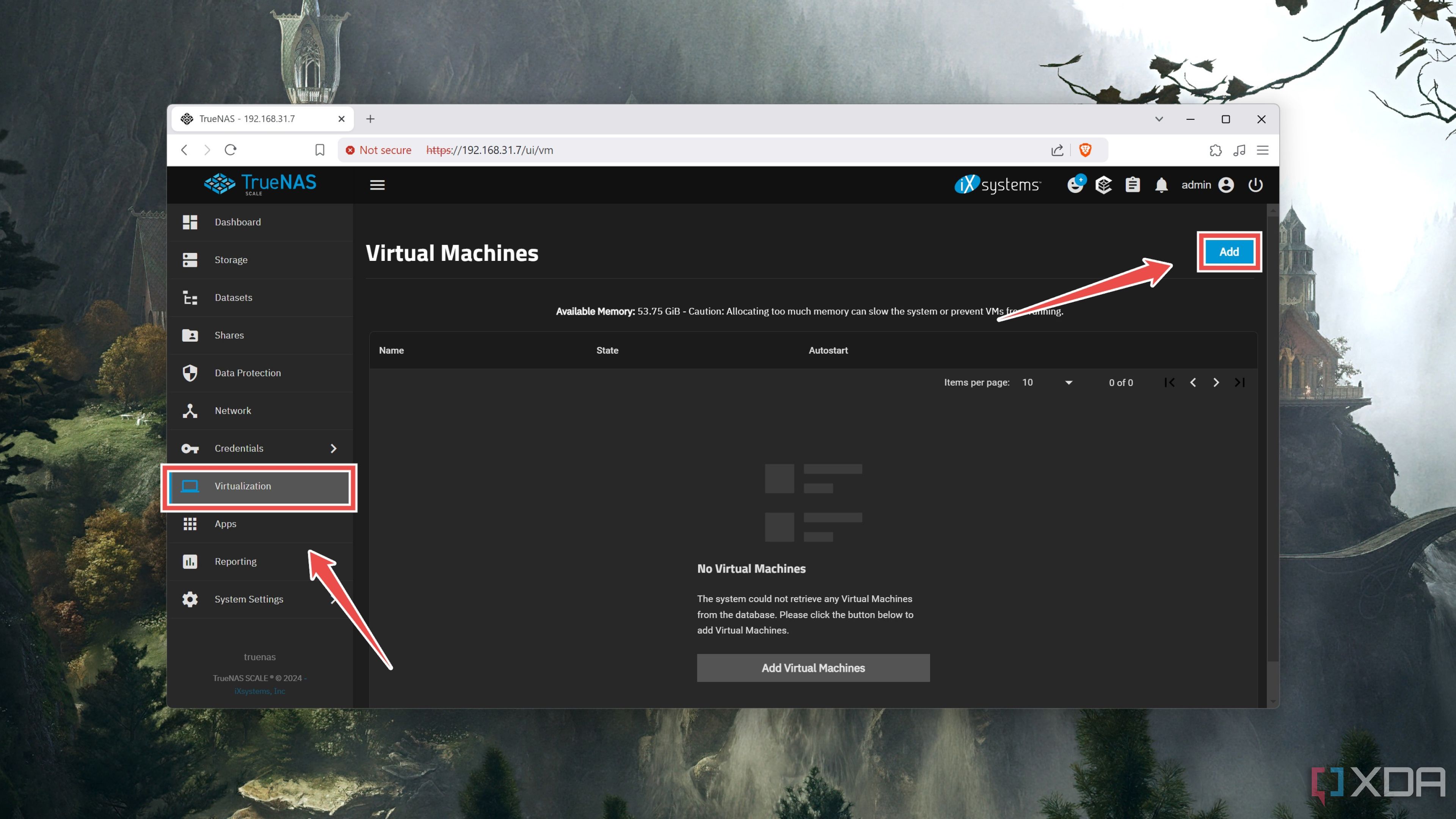 Cómo ingresar a la pestaña Virtualización en TrueNAS Scale