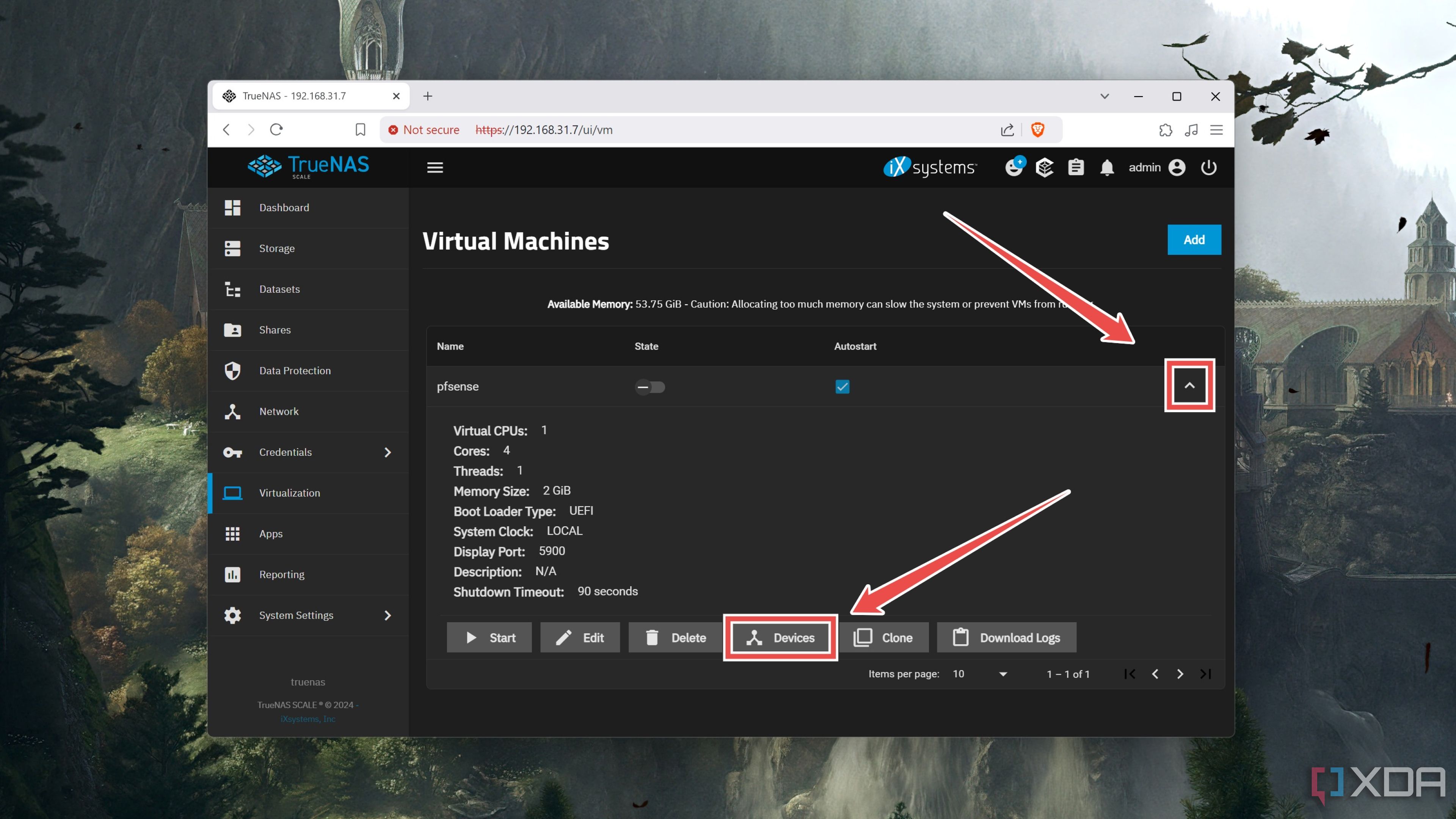 Cómo agregar más dispositivos a una máquina virtual en TrueNAS Scale