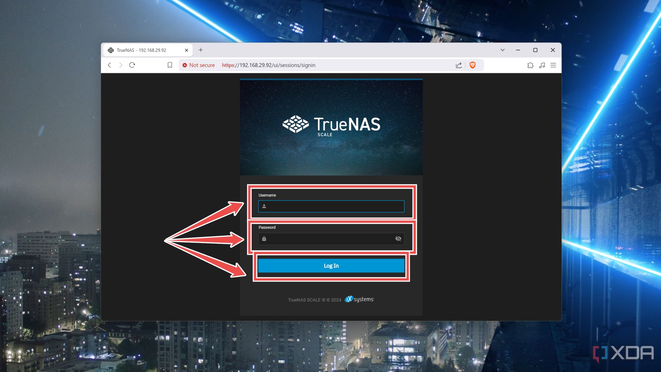 Cómo iniciar sesión en la interfaz web de TrueNAS Scale