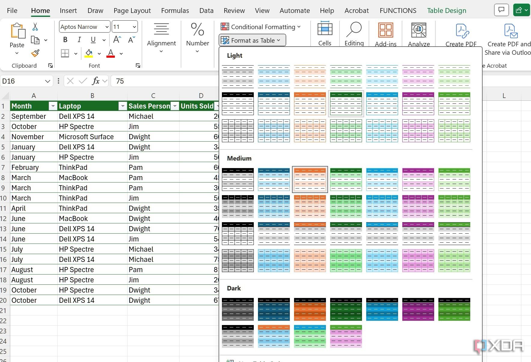 Formatear tabla en Excel