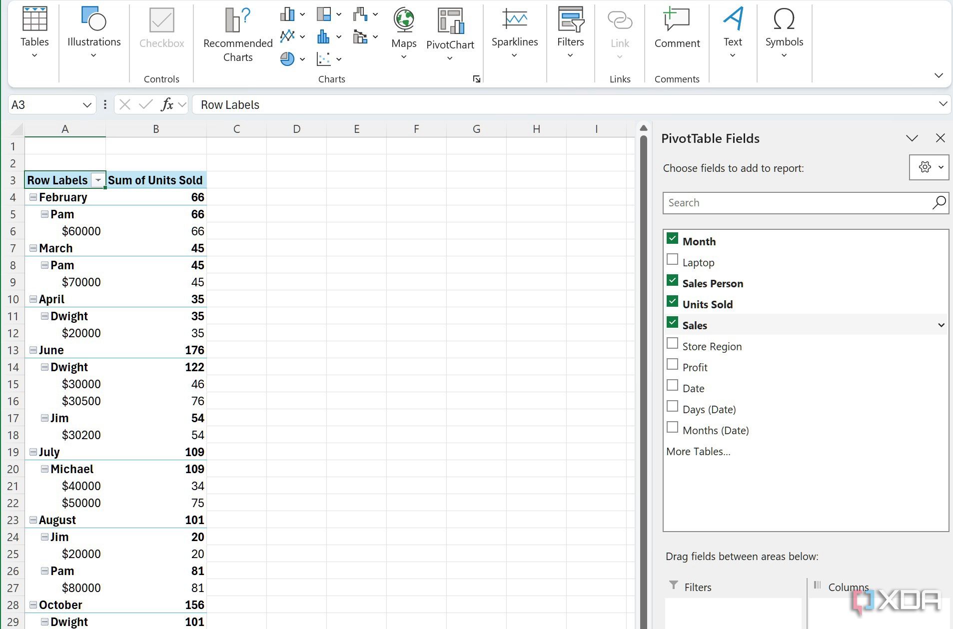 Insertar una tabla dinámica en Excel