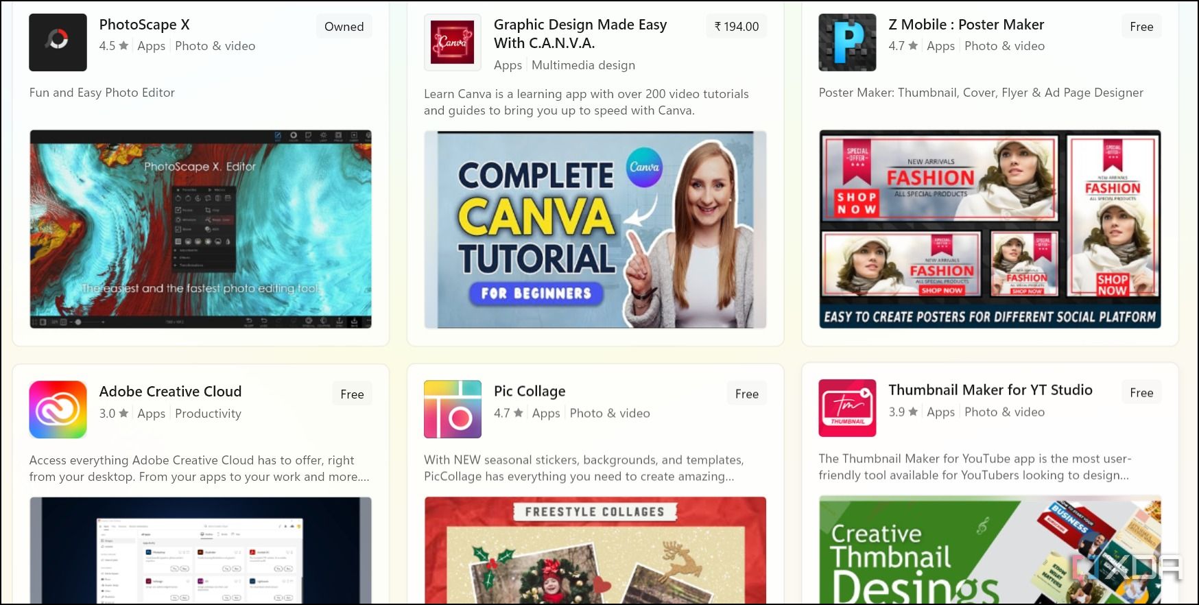 Microsoft Store buscando Canva