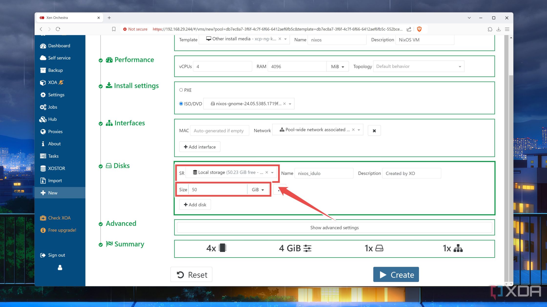 Cómo agregar almacenamiento a una máquina virtual en la interfaz web de XCP-ng