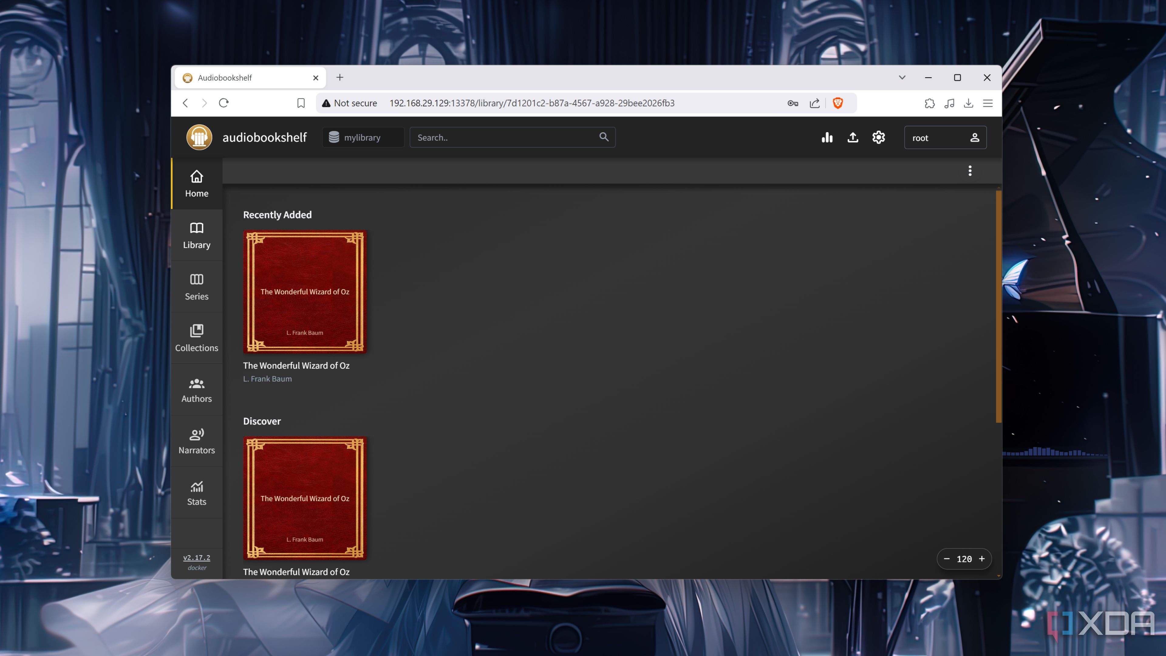 The Audiobookshelf web UI